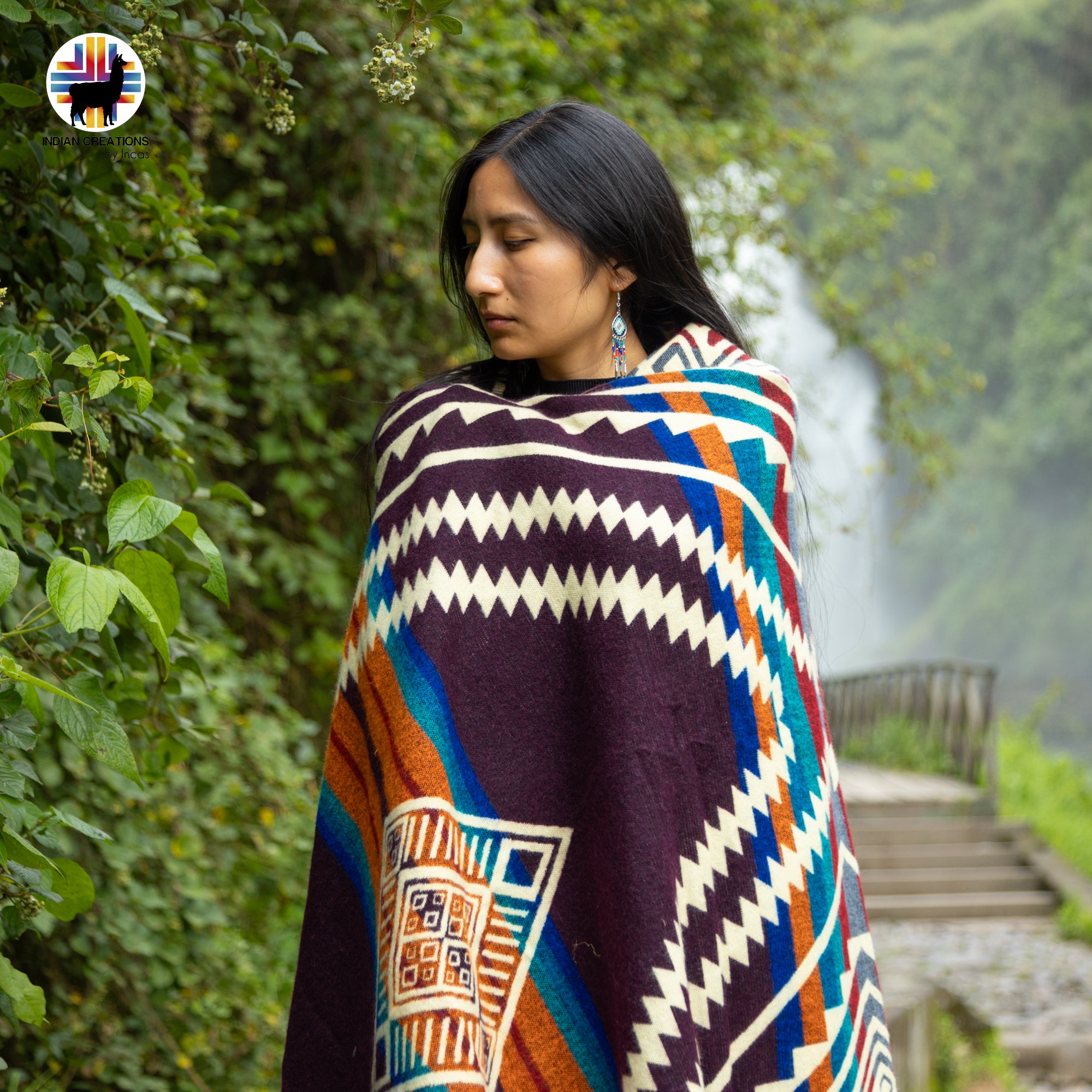 Black Baccara Handmade Alpaca Wool Blanket. Queen Size