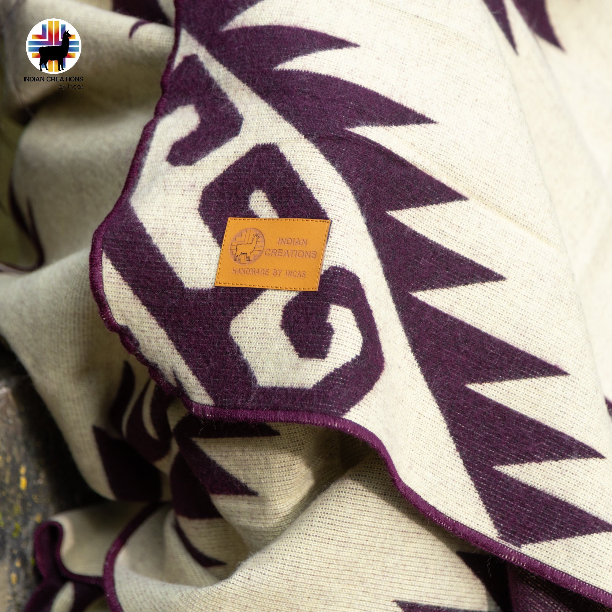 Larkspur Handmade Alpaca Wool Blanket. Queen Size