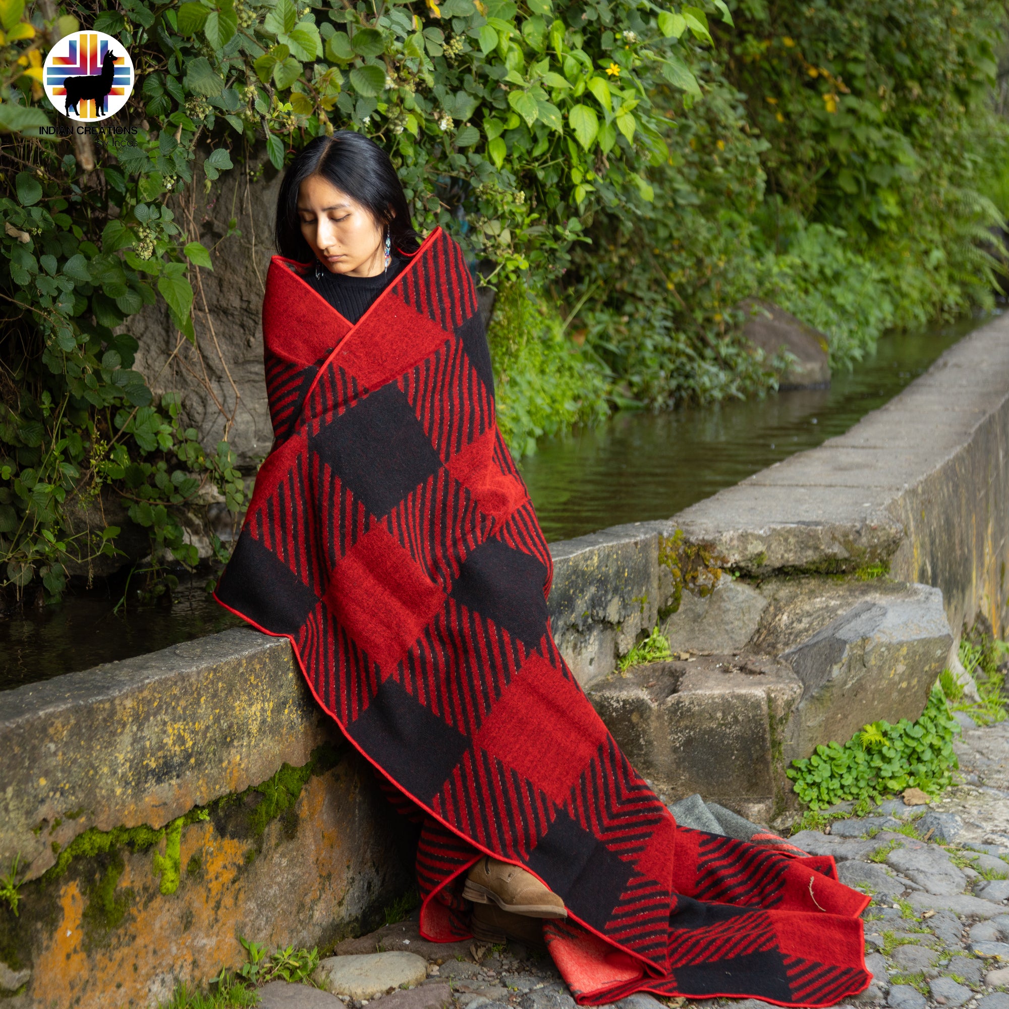 Queen's Gambit Handmade Alpaca Wool Blanket. Queen Size.