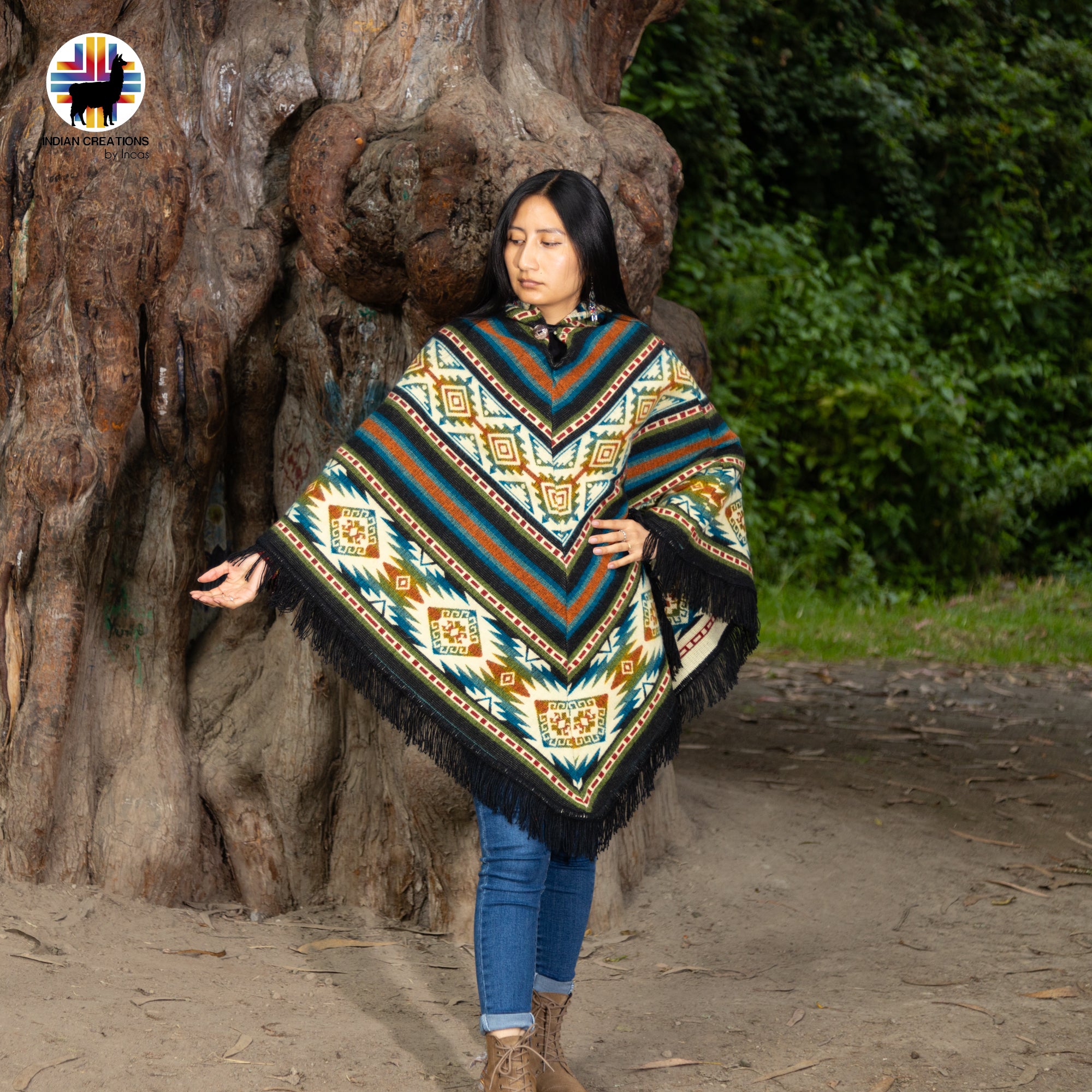 Unisex Alpaca Wool poncho. V Shaped Style. One size. Lightweight but Super soft and warm.