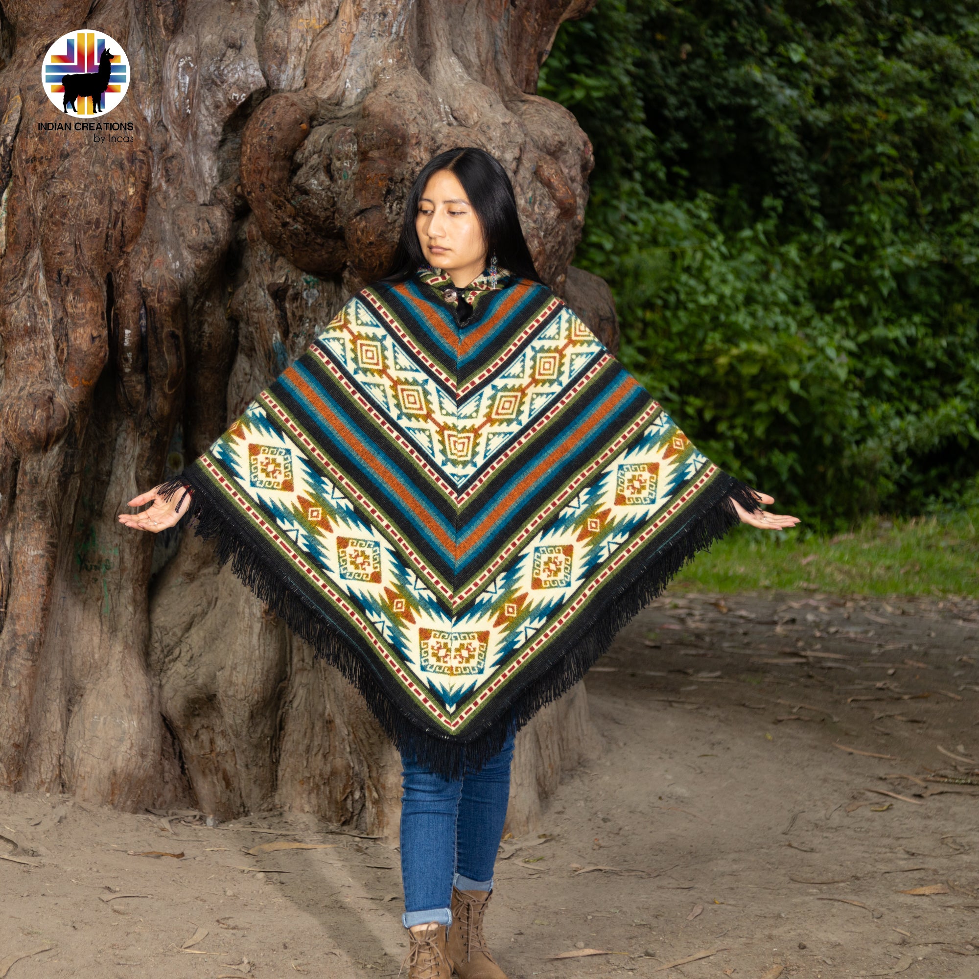 Unisex Alpaca Wool poncho. V Shaped Style. One size. Lightweight but Super soft and warm.