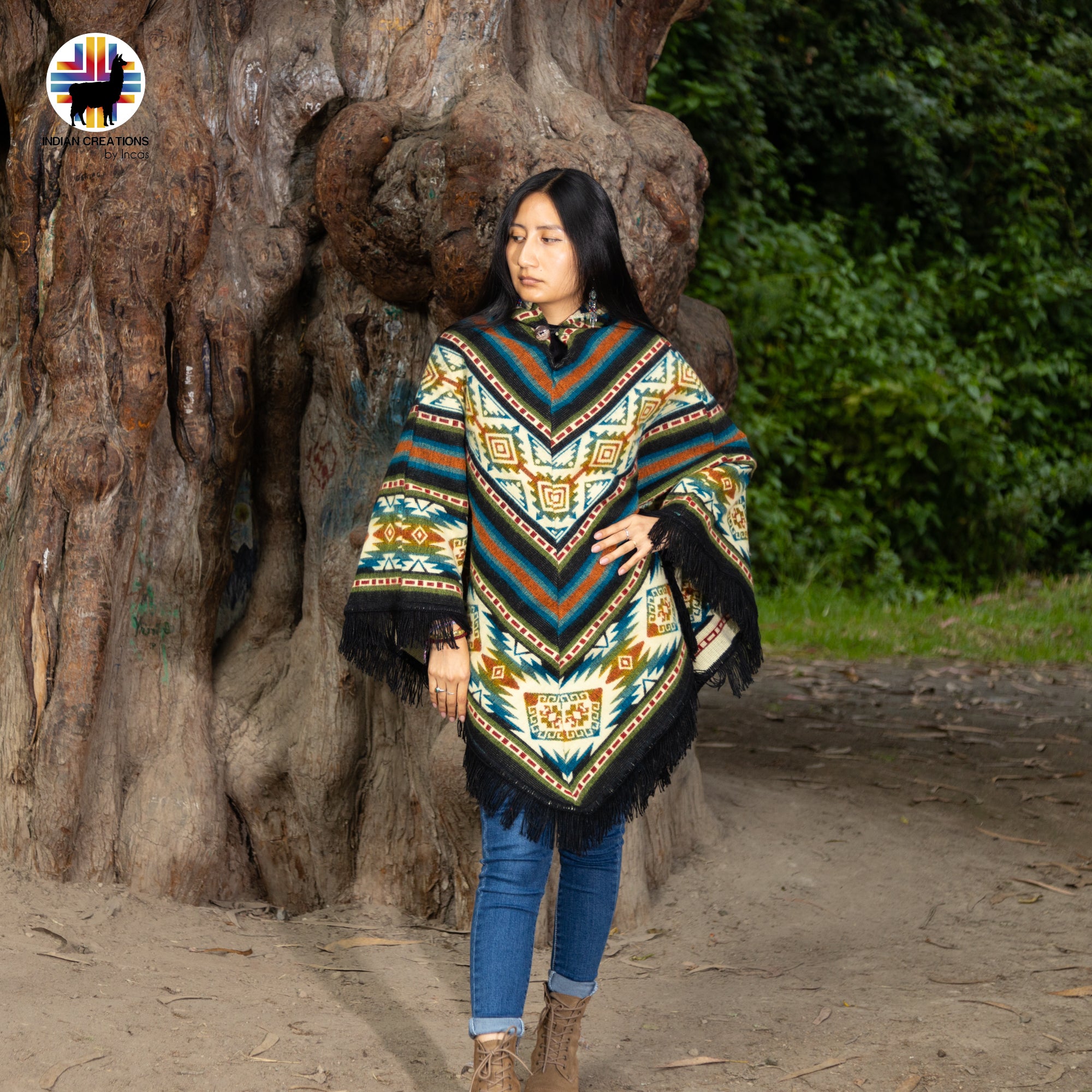 Unisex Alpaca Wool poncho. V Shaped Style. One size. Lightweight but Super soft and warm.
