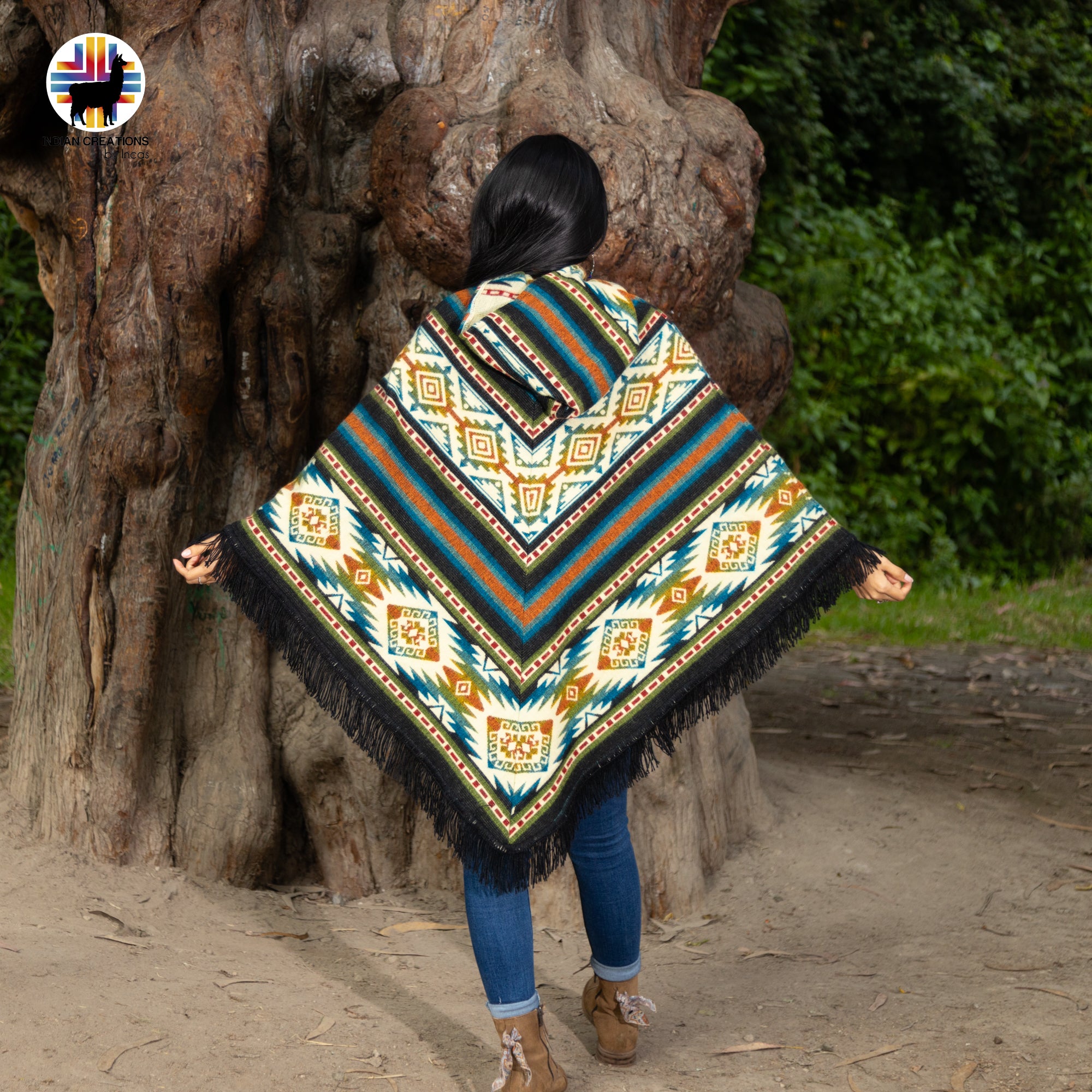 Unisex Alpaca Wool poncho. V Shaped Style. One size. Lightweight but Super soft and warm.