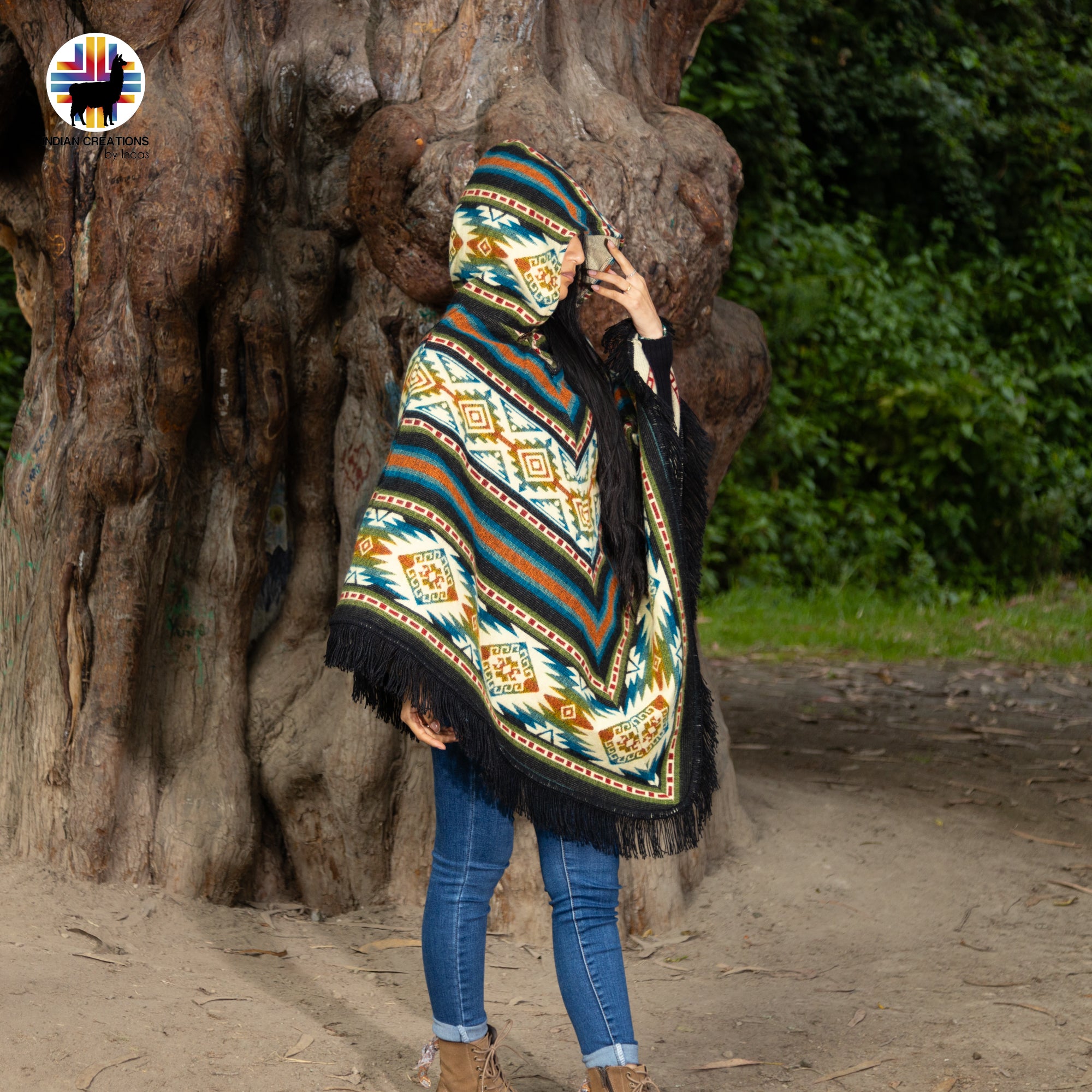 Unisex Alpaca Wool poncho. V Shaped Style. One size. Lightweight but Super soft and warm.