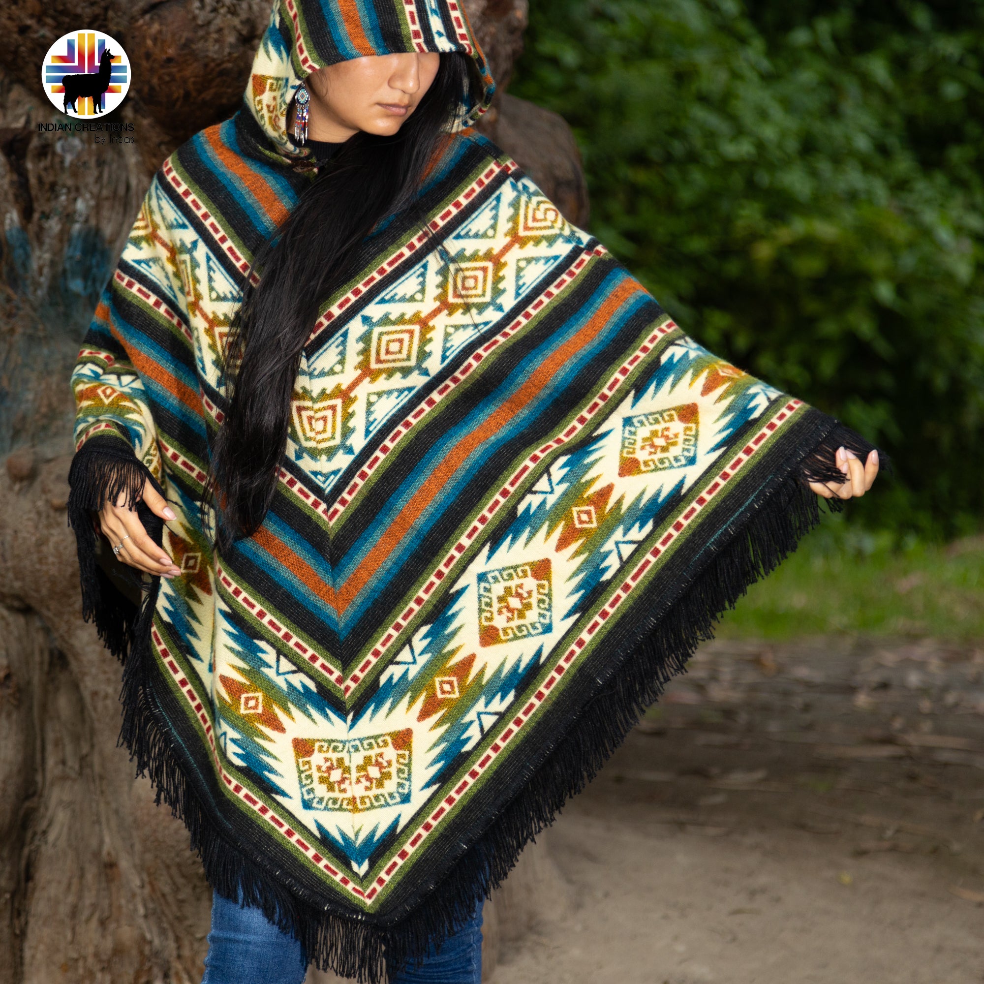 Unisex Alpaca Wool poncho. V Shaped Style. One size. Lightweight but Super soft and warm.