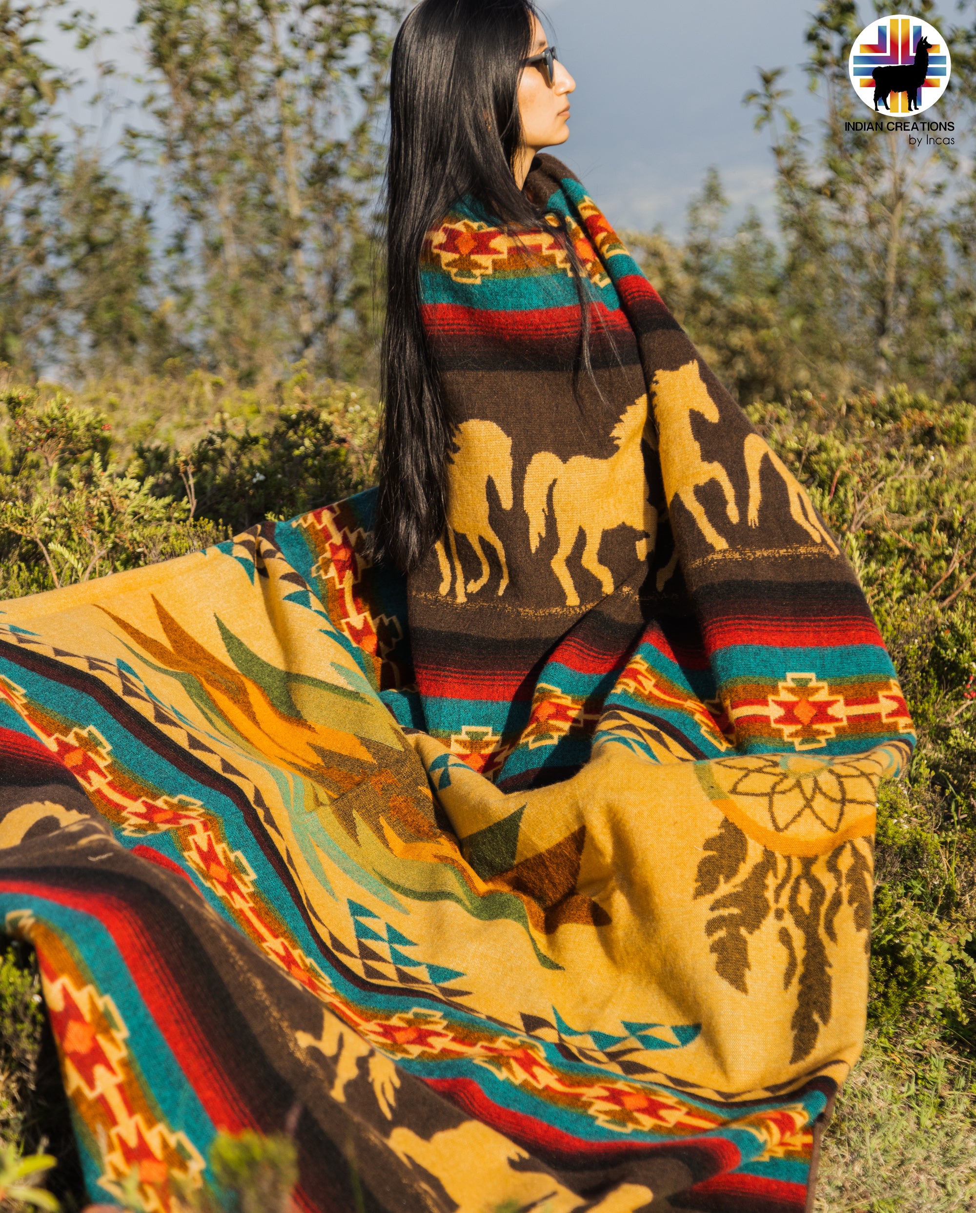 KING SIZE and Heavy-Duty Alpaca Blanket (Spirit Horse)