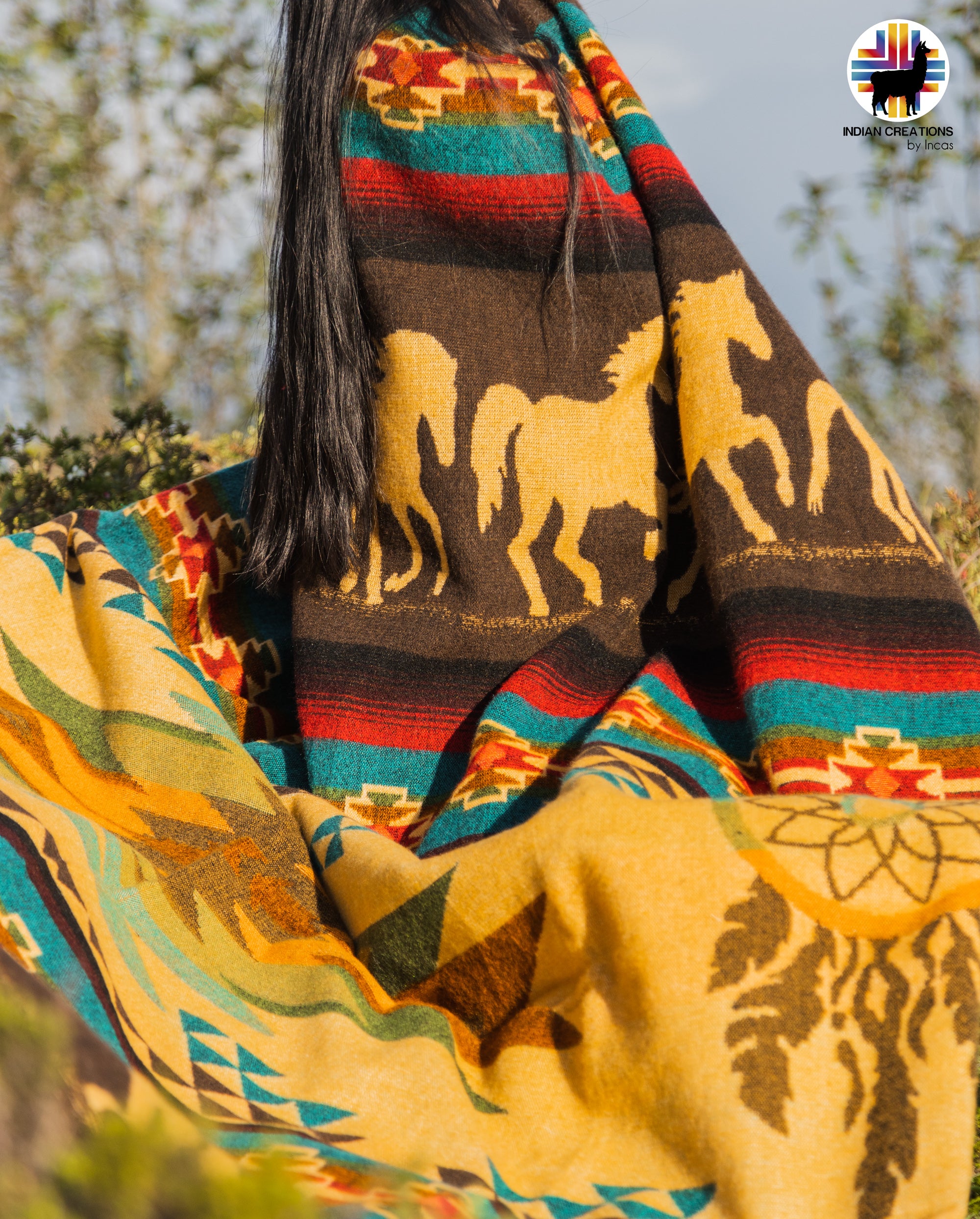 KING SIZE and Heavy-Duty Alpaca Blanket (Spirit Horse)