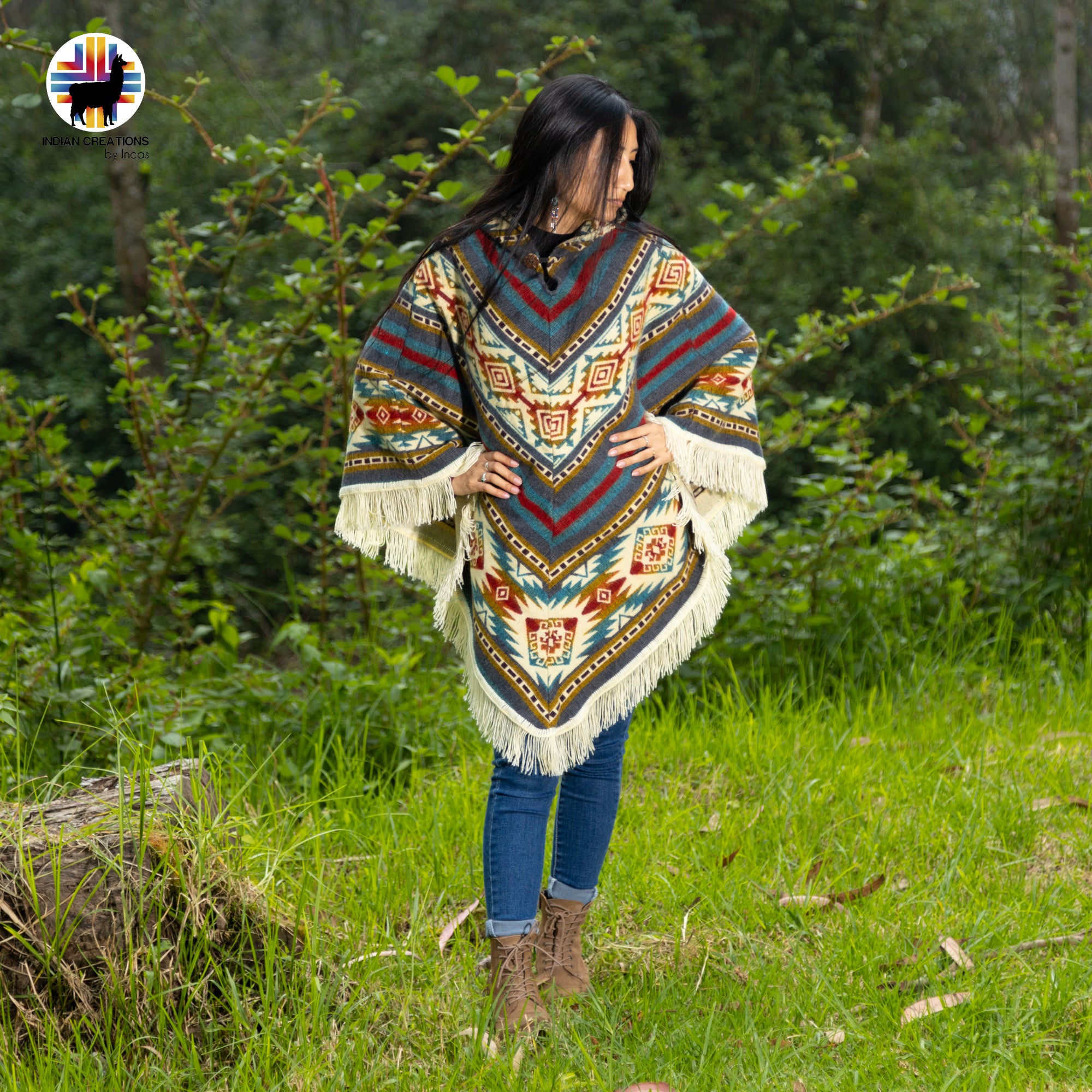 Unisex Alpaca Wool poncho. V Shaped Style. One size. Lightweight but Super soft and warm.