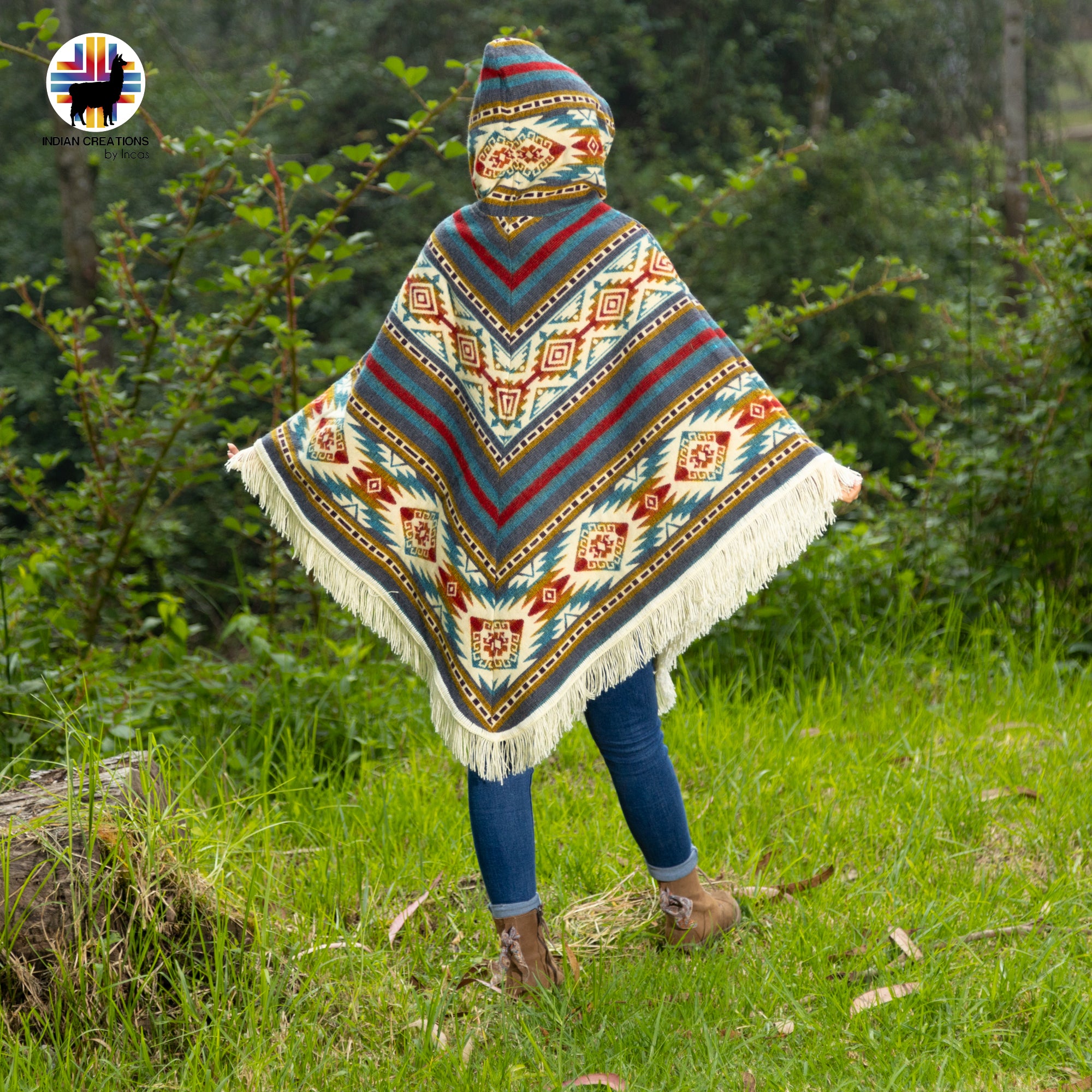 Unisex Alpaca Wool poncho. V Shaped Style. One size. Lightweight but Super soft and warm.