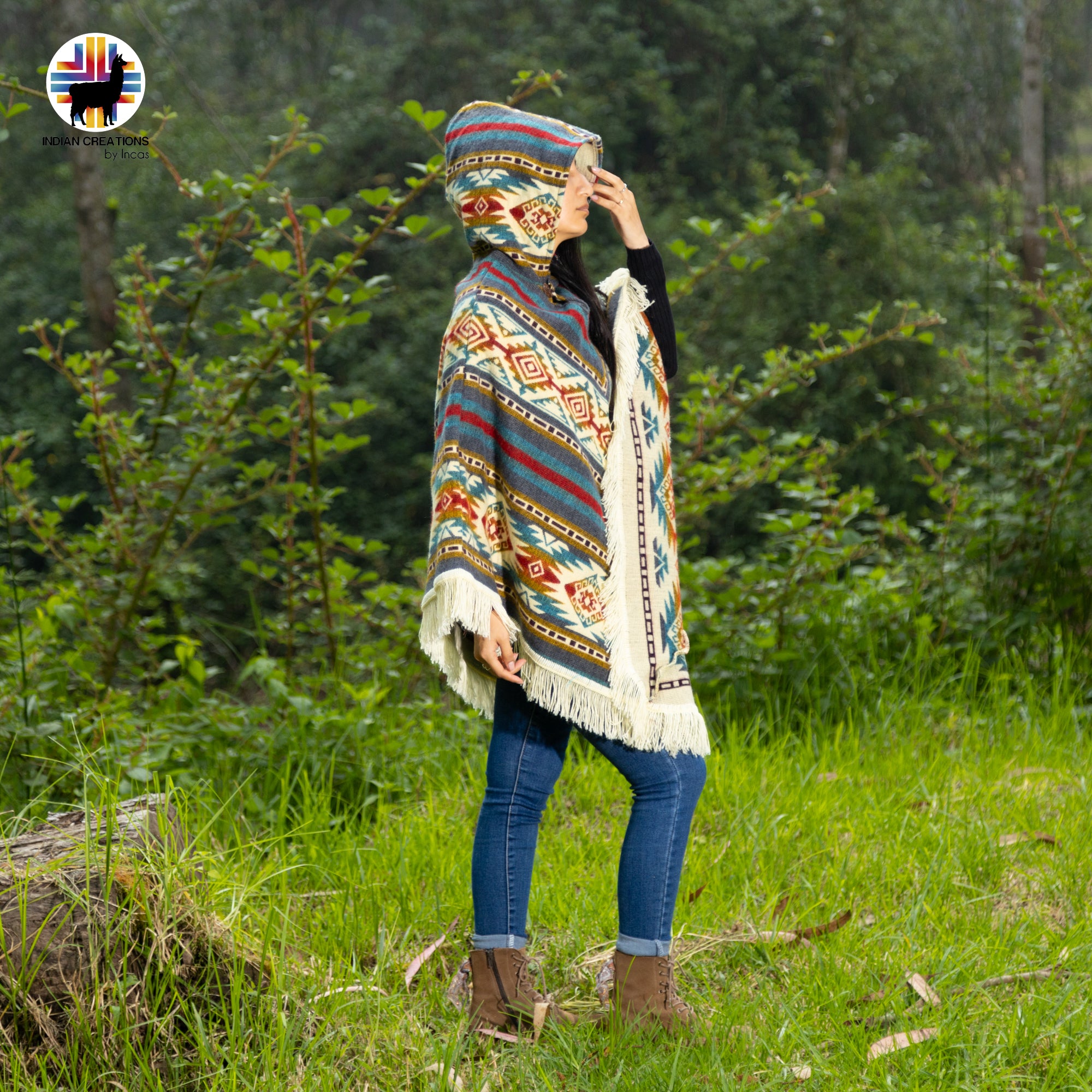 Unisex Alpaca Wool poncho. V Shaped Style. One size. Lightweight but Super soft and warm.