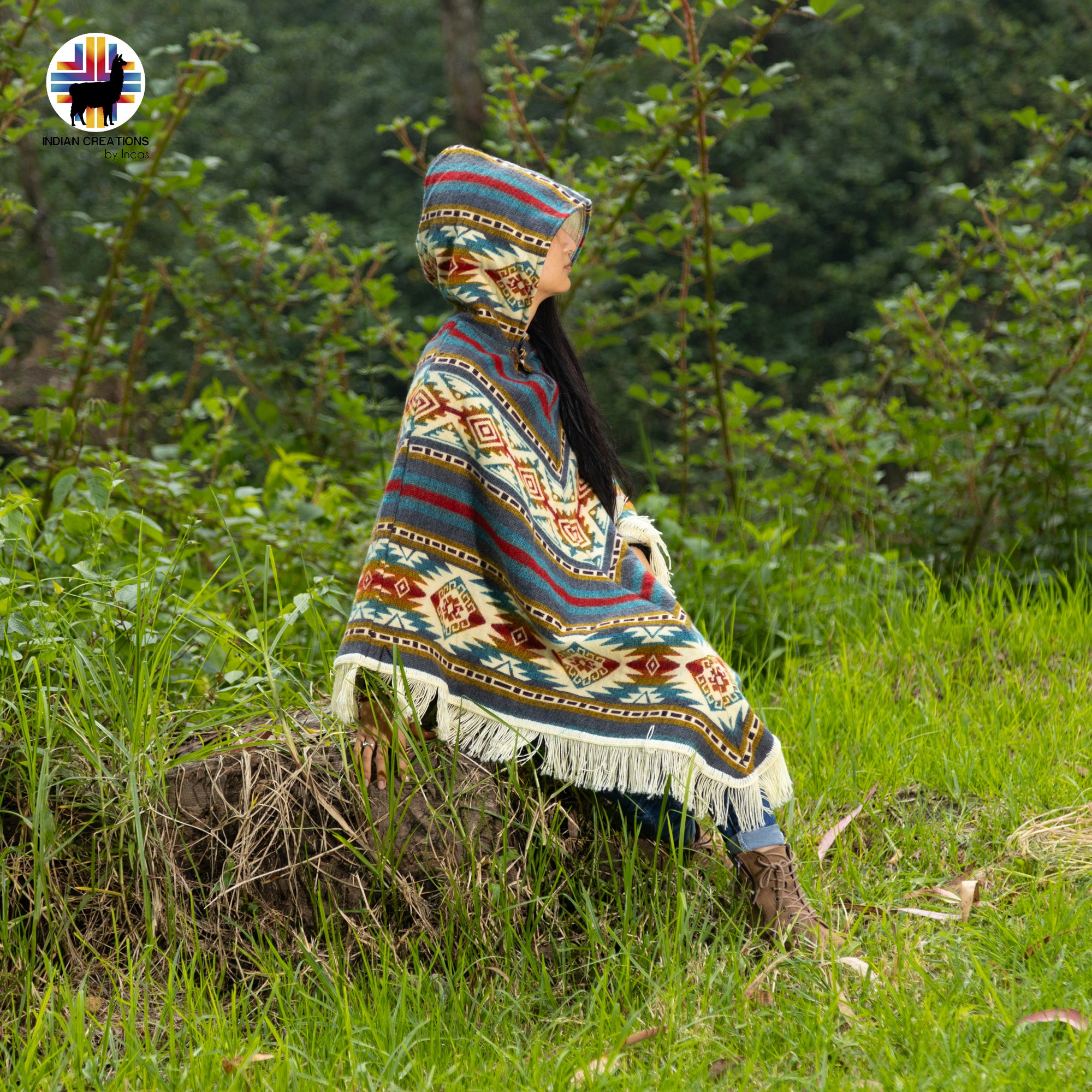Unisex Alpaca Wool poncho. V Shaped Style. One size. Lightweight but Super soft and warm.