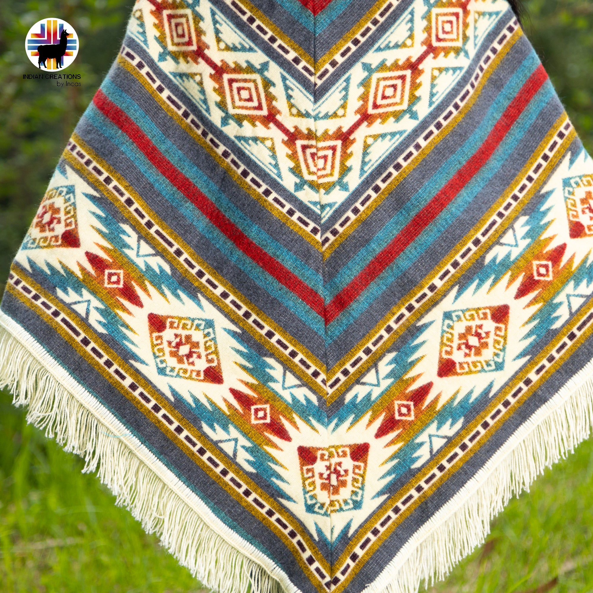 Unisex Alpaca Wool poncho. V Shaped Style. One size. Lightweight but Super soft and warm.
