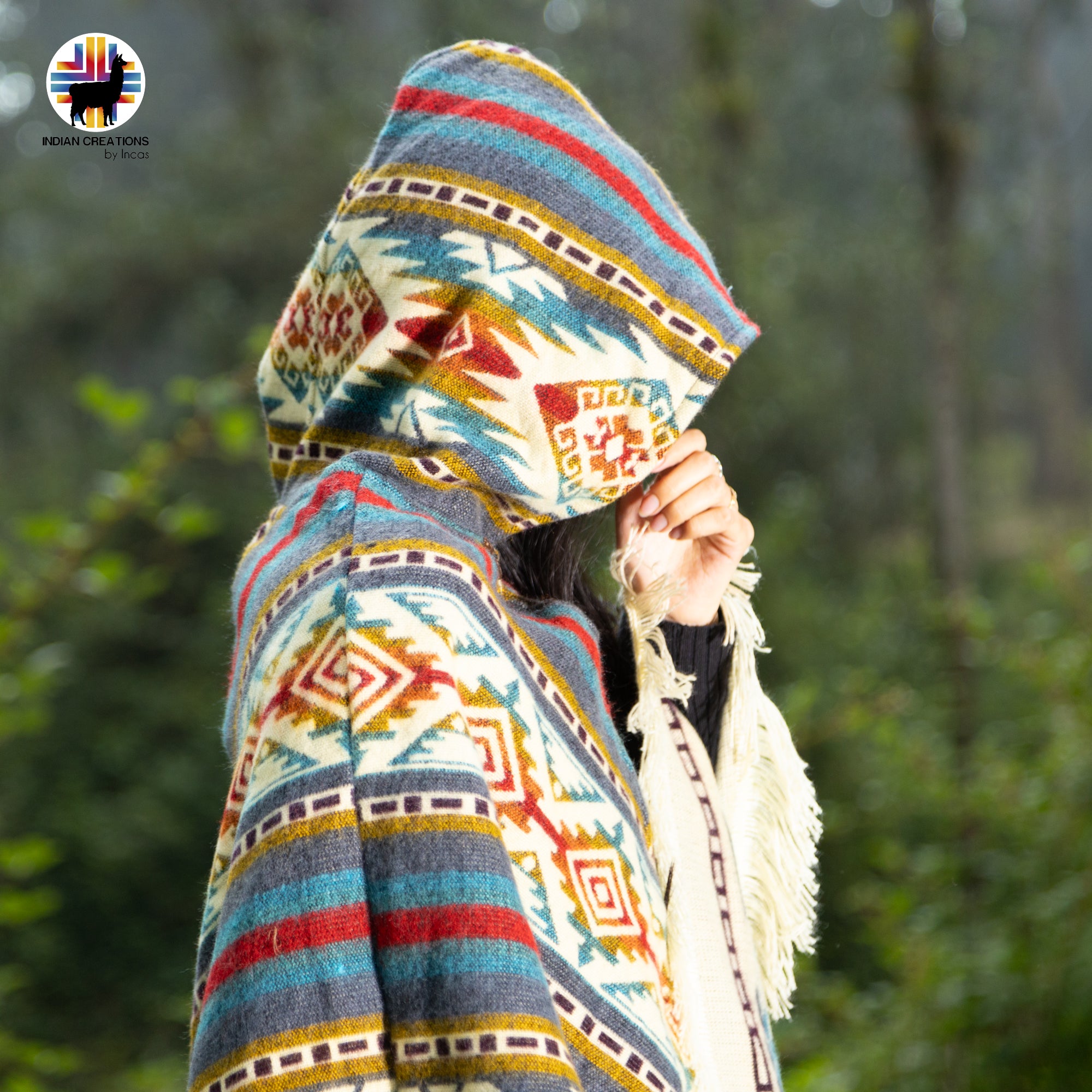 Unisex Alpaca Wool poncho. V Shaped Style. One size. Lightweight but Super soft and warm.
