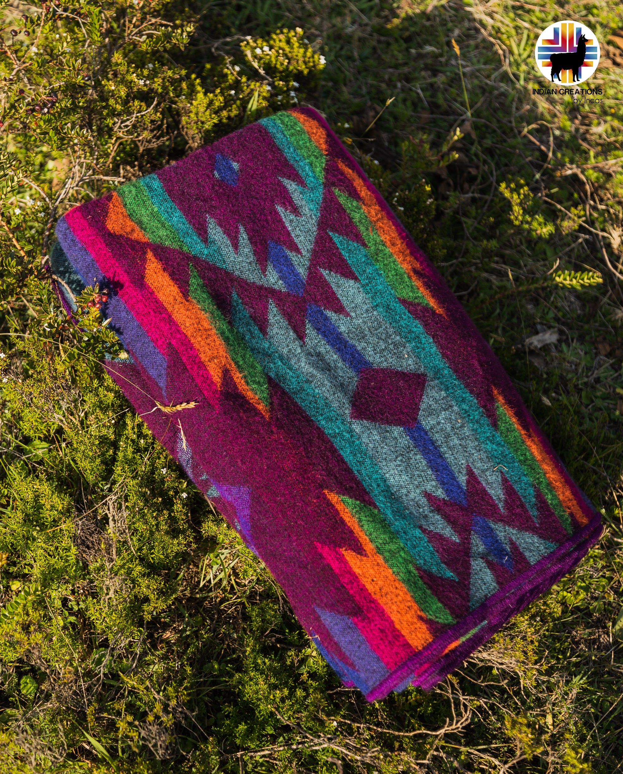 Heavy-Duty Alpaca Blanket (Indigo Sunset)