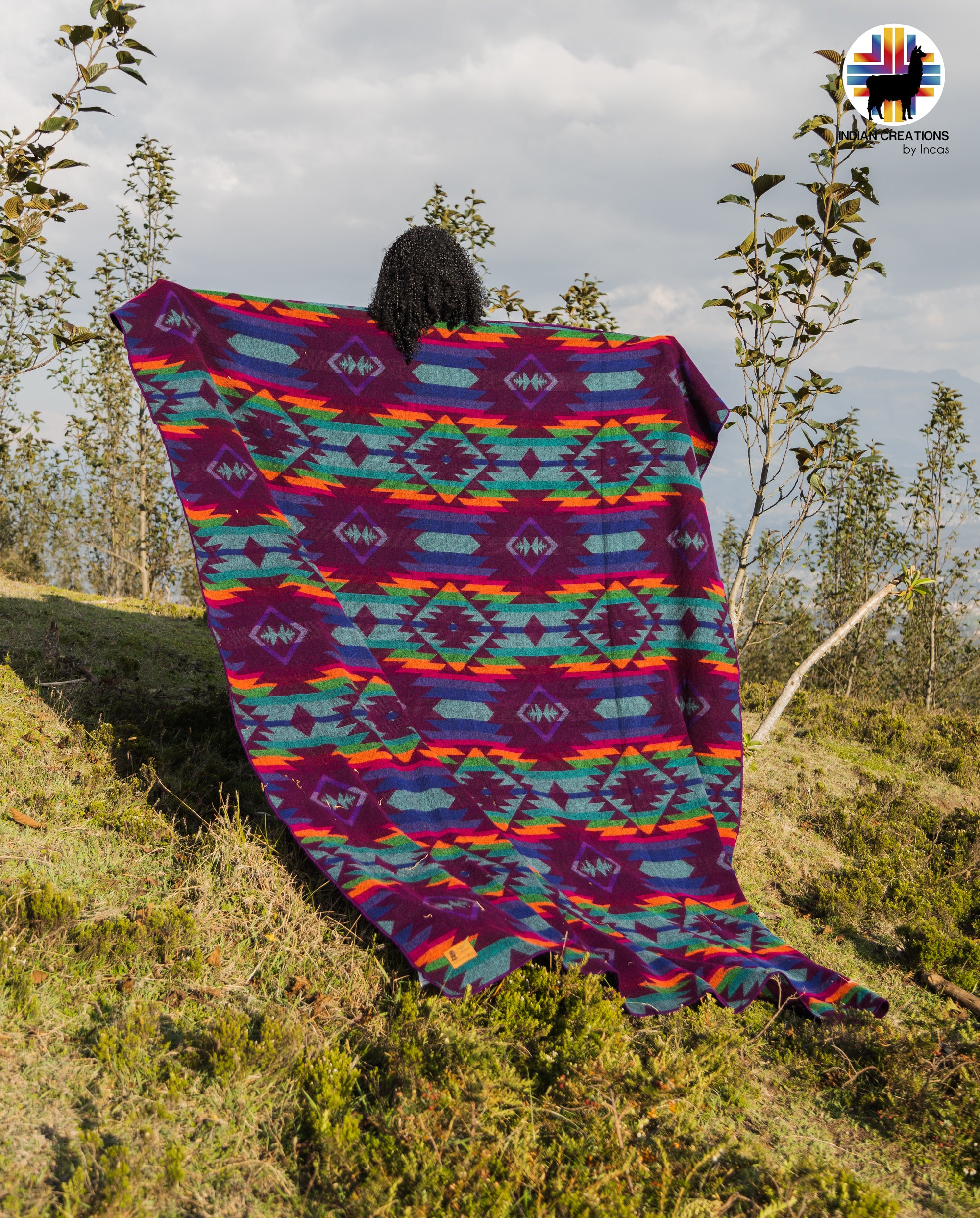 Heavy-Duty Alpaca Blanket (Indigo Sunset)