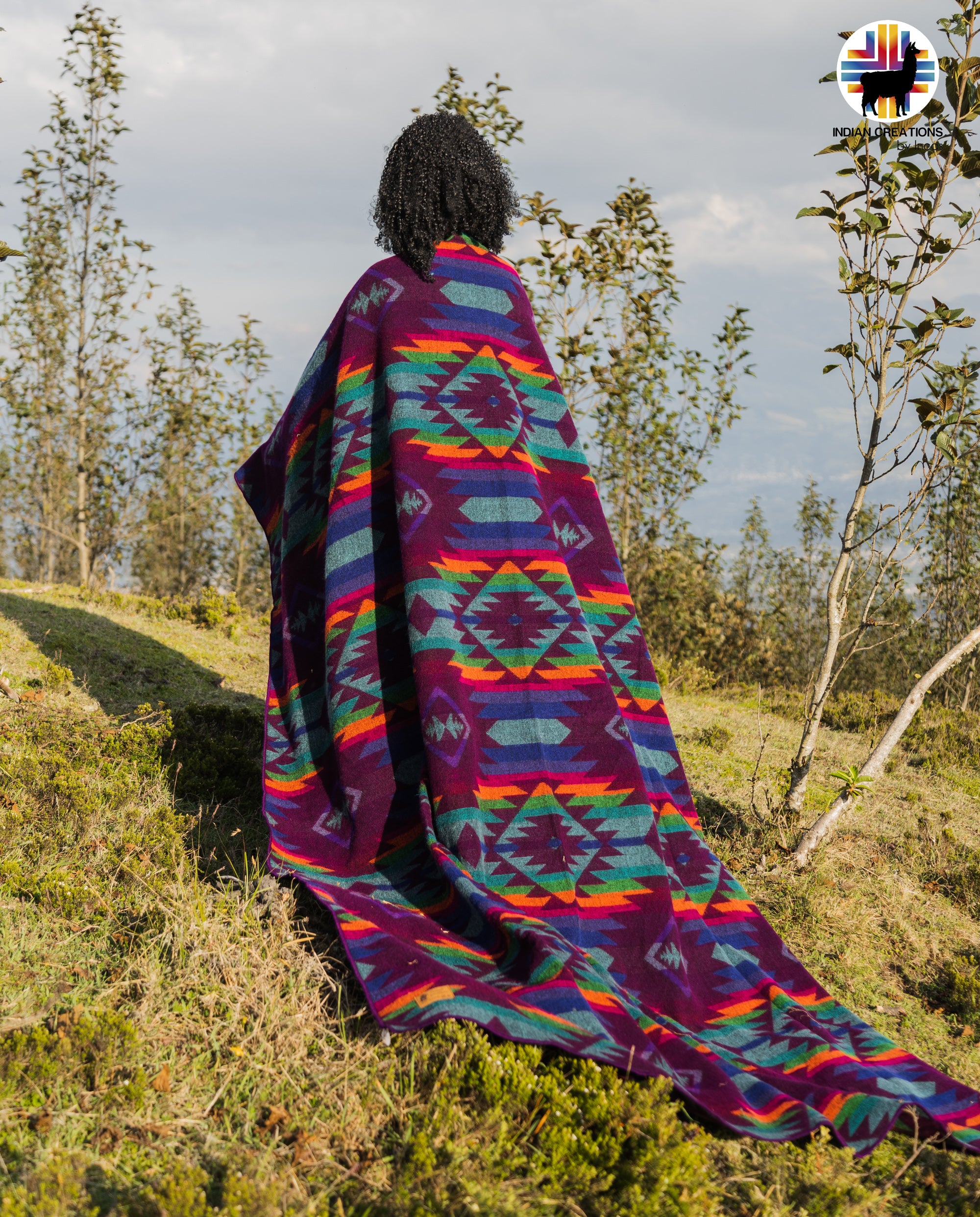 Heavy-Duty Alpaca Blanket (Indigo Sunset)