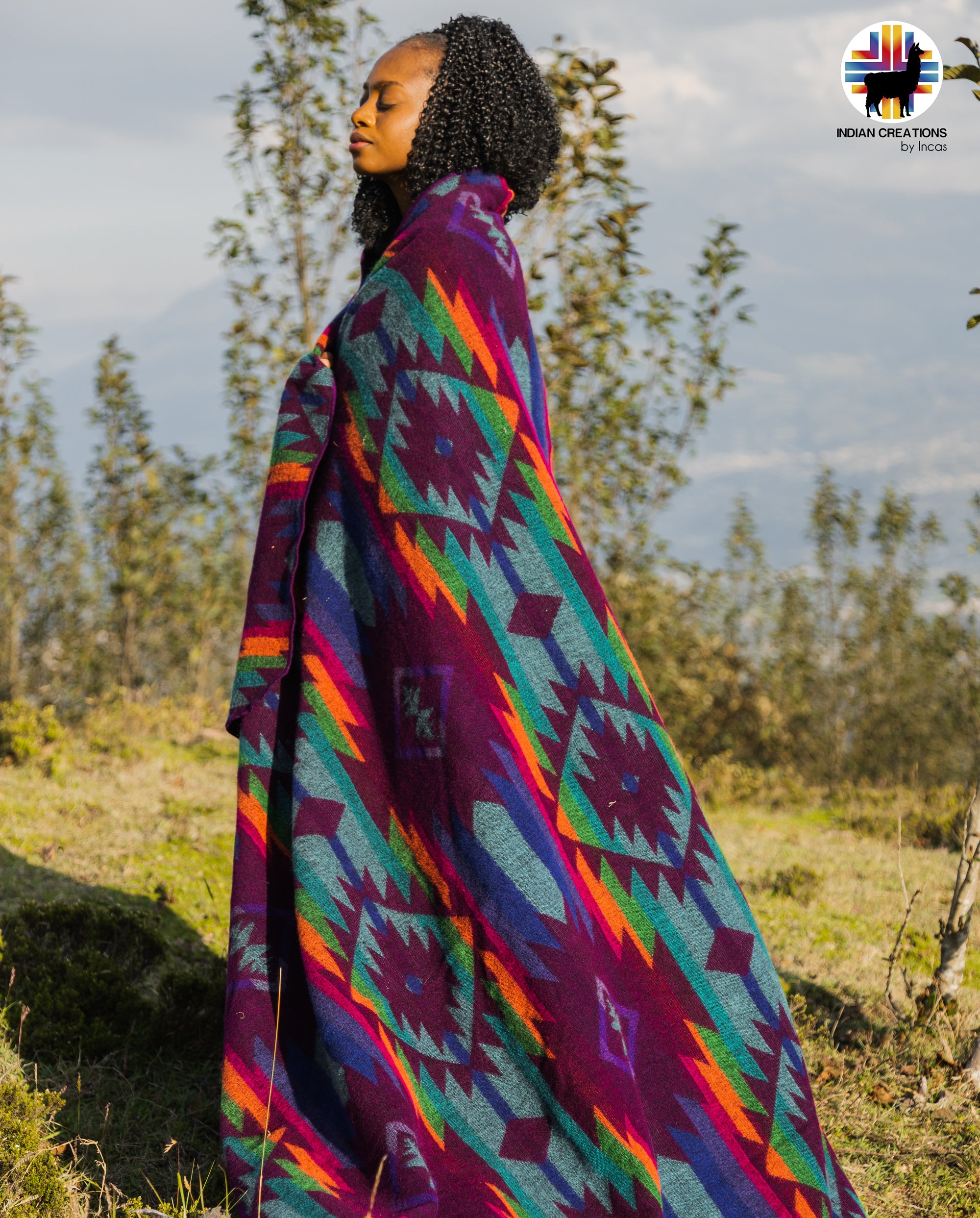 Heavy-Duty Alpaca Blanket (Indigo Sunset)