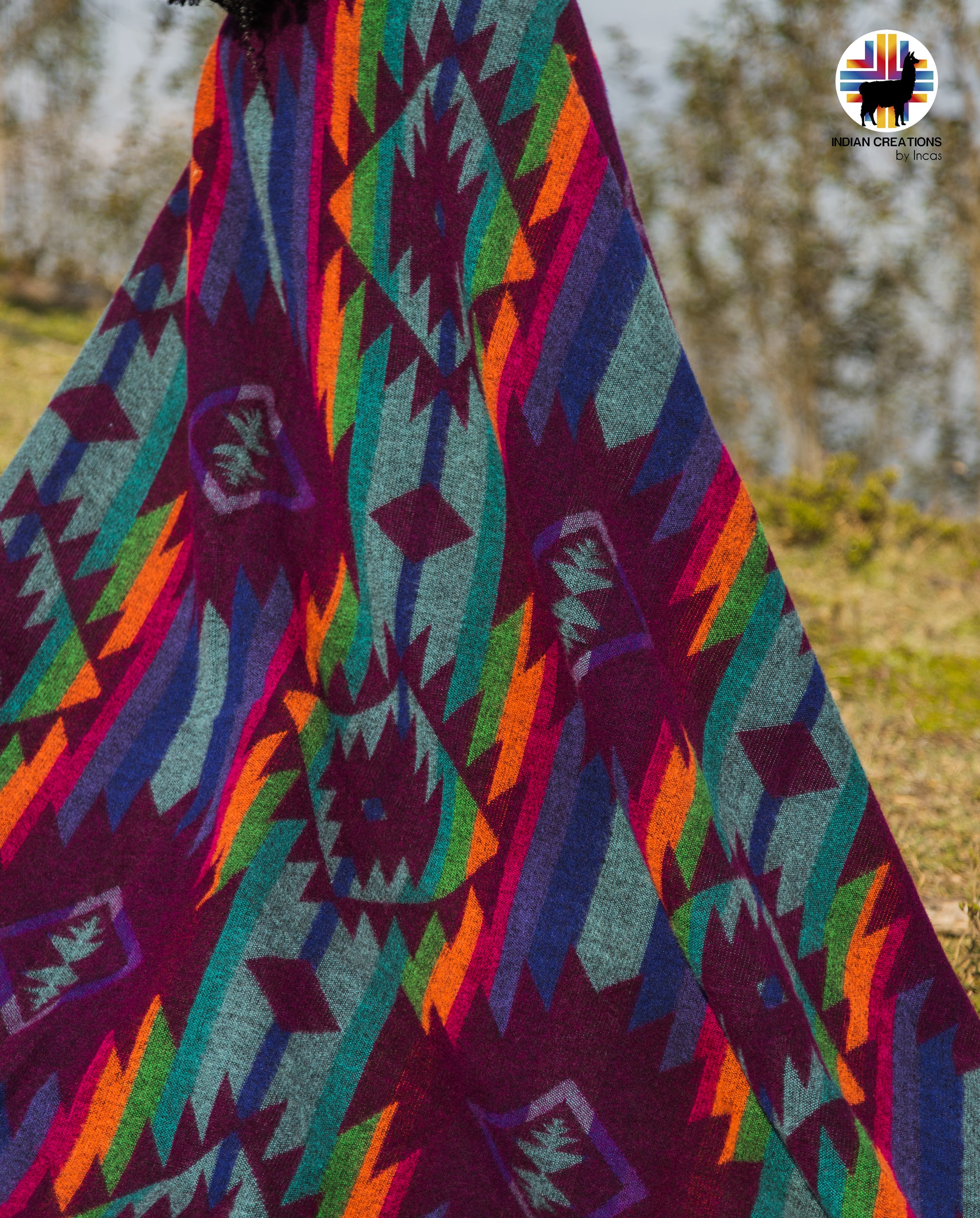 Heavy-Duty Alpaca Blanket (Indigo Sunset)