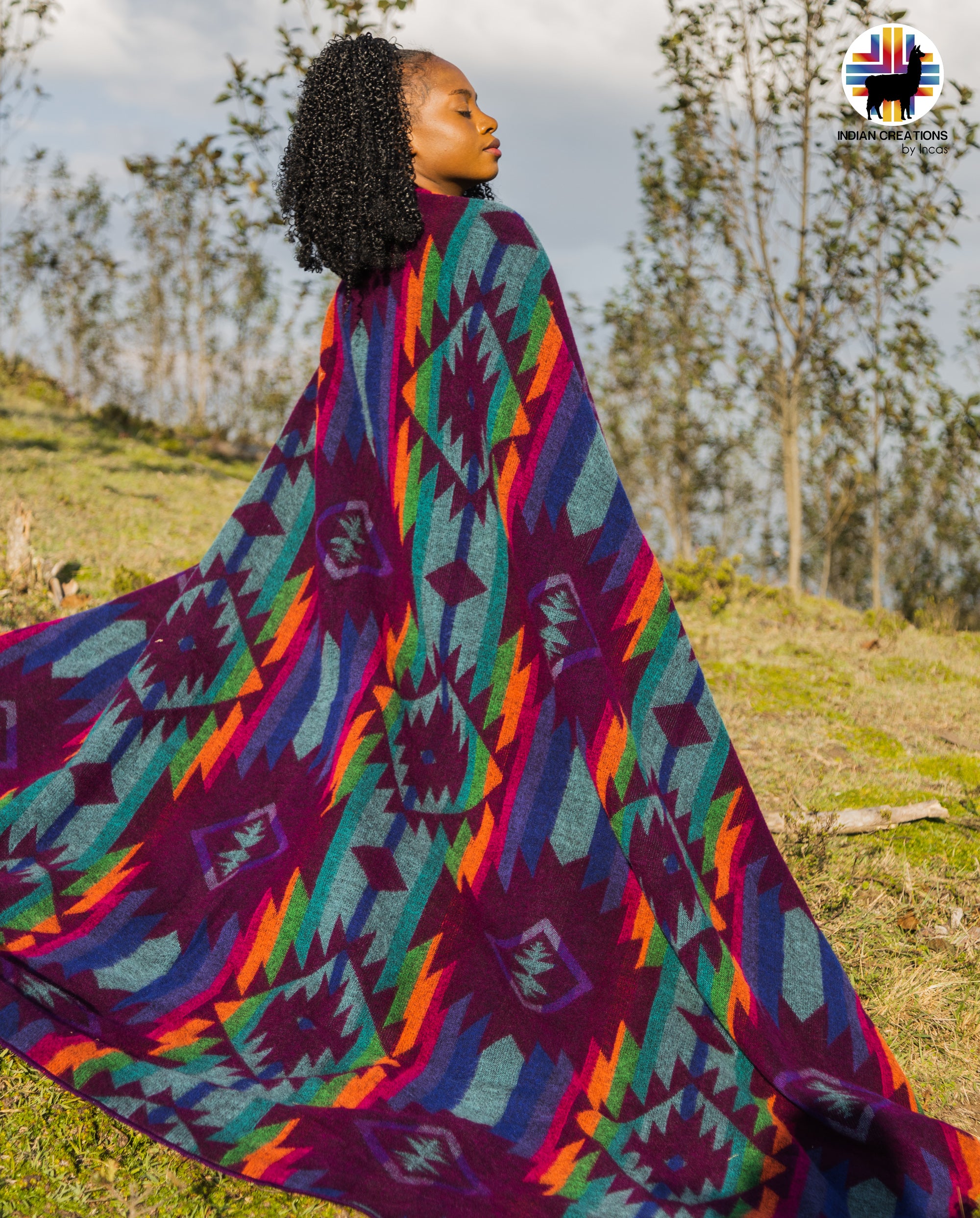 Heavy-Duty Alpaca Blanket (Indigo Sunset)