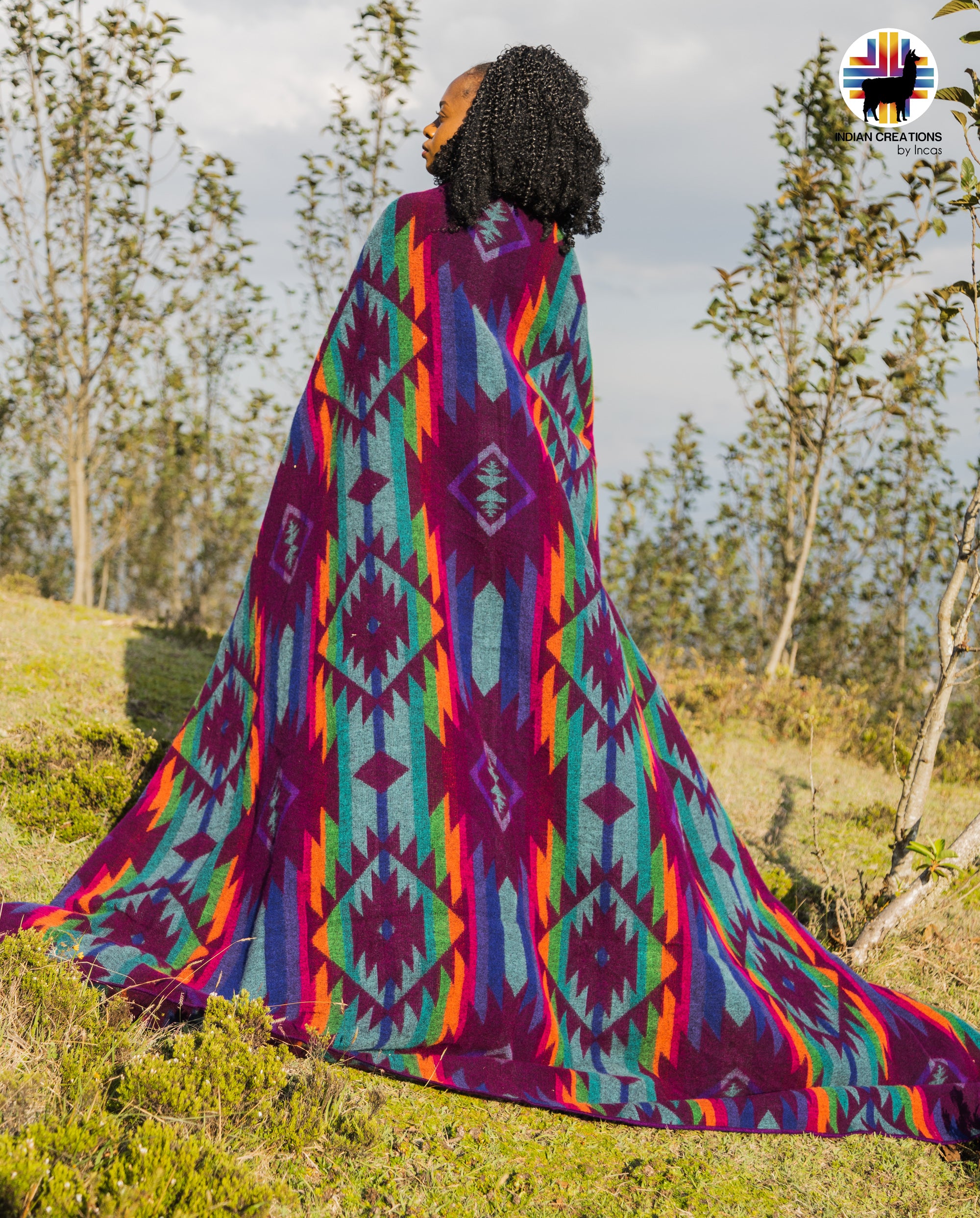 Heavy-Duty Alpaca Blanket (Indigo Sunset)