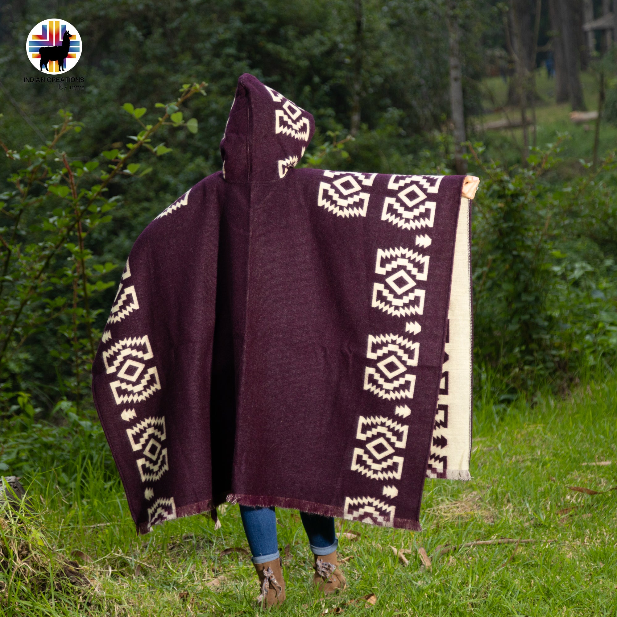 Byzantium Alpaca Wool Poncho Handcrafted by Indigenous Hands
