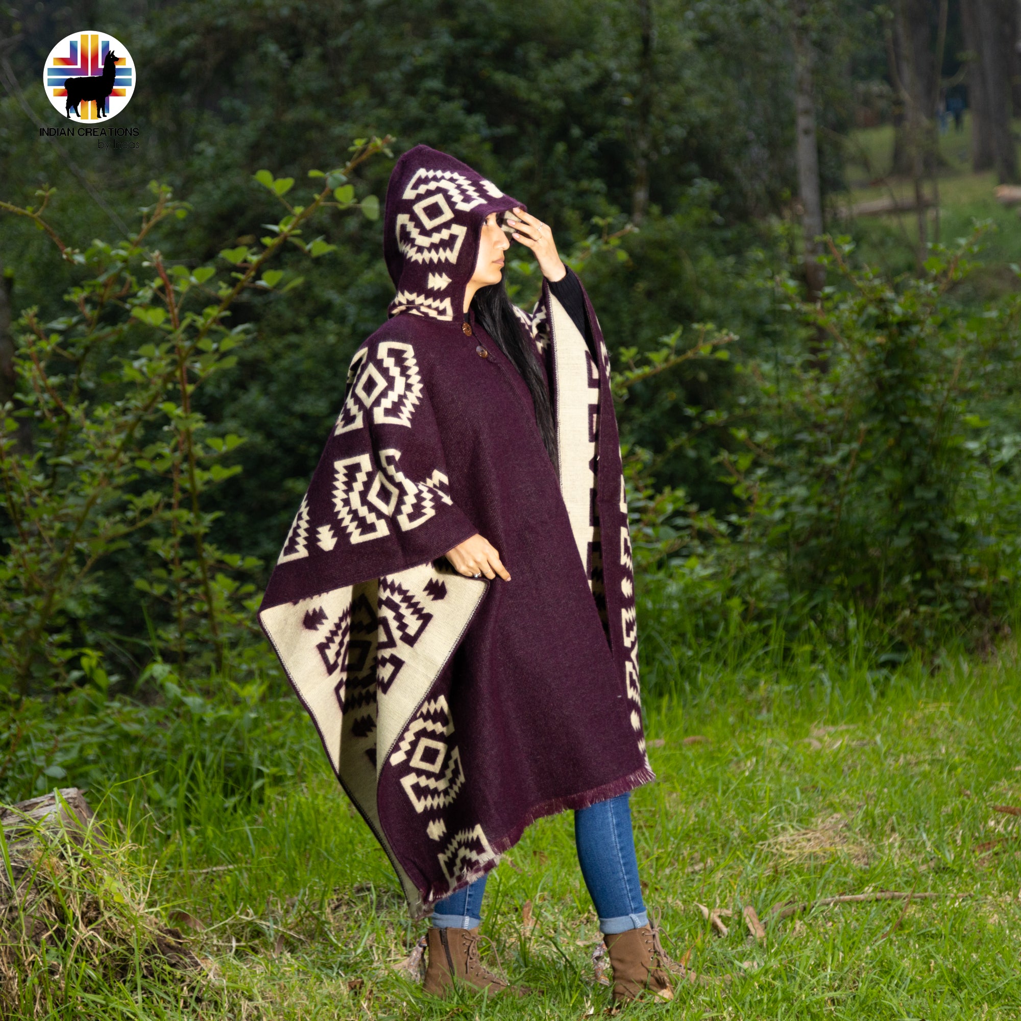 Byzantium Alpaca Wool Poncho Handcrafted by Indigenous Hands