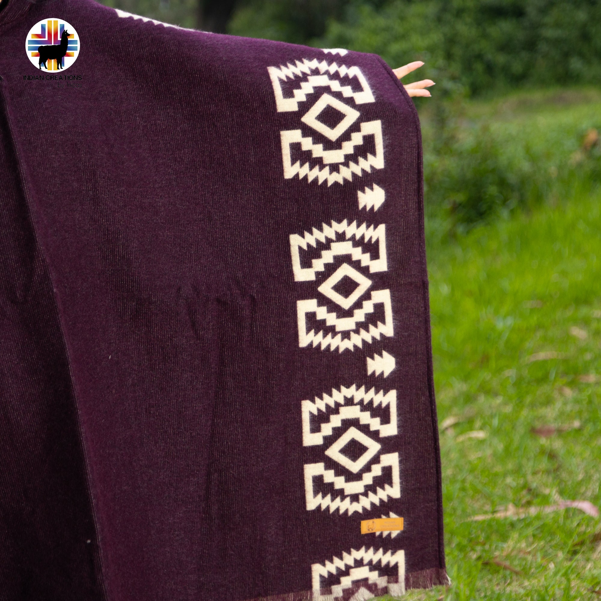 Byzantium Alpaca Wool Poncho Handcrafted by Indigenous Hands