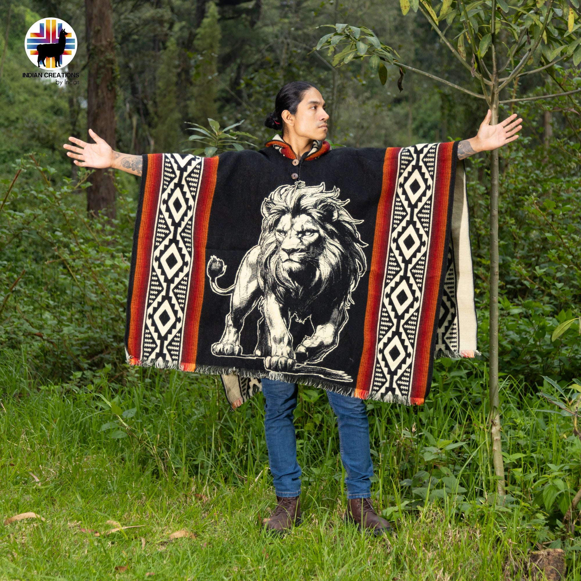 Aryeh Yehudah Alpaca Wool Poncho Handcrafted by Indigenous Hands