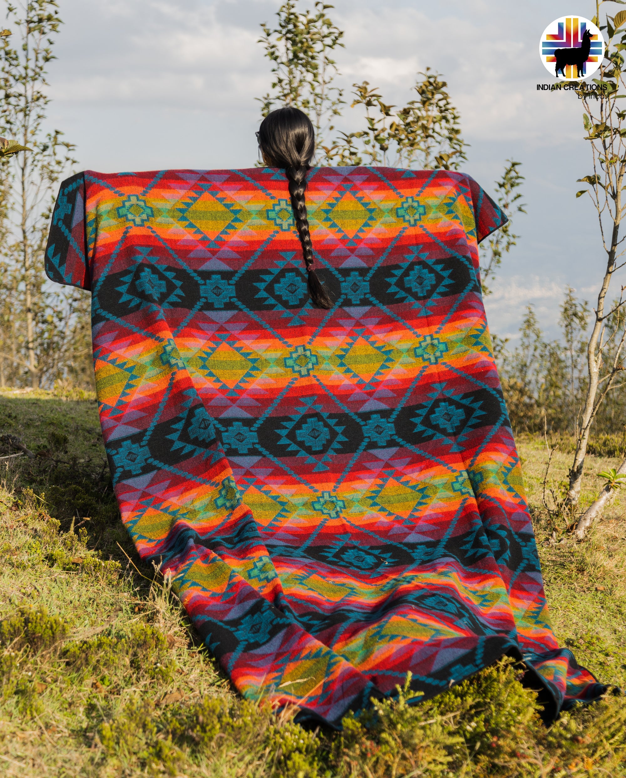 KING SIZE and Heavy-Duty Alpaca Blanket (Sunset Sky)