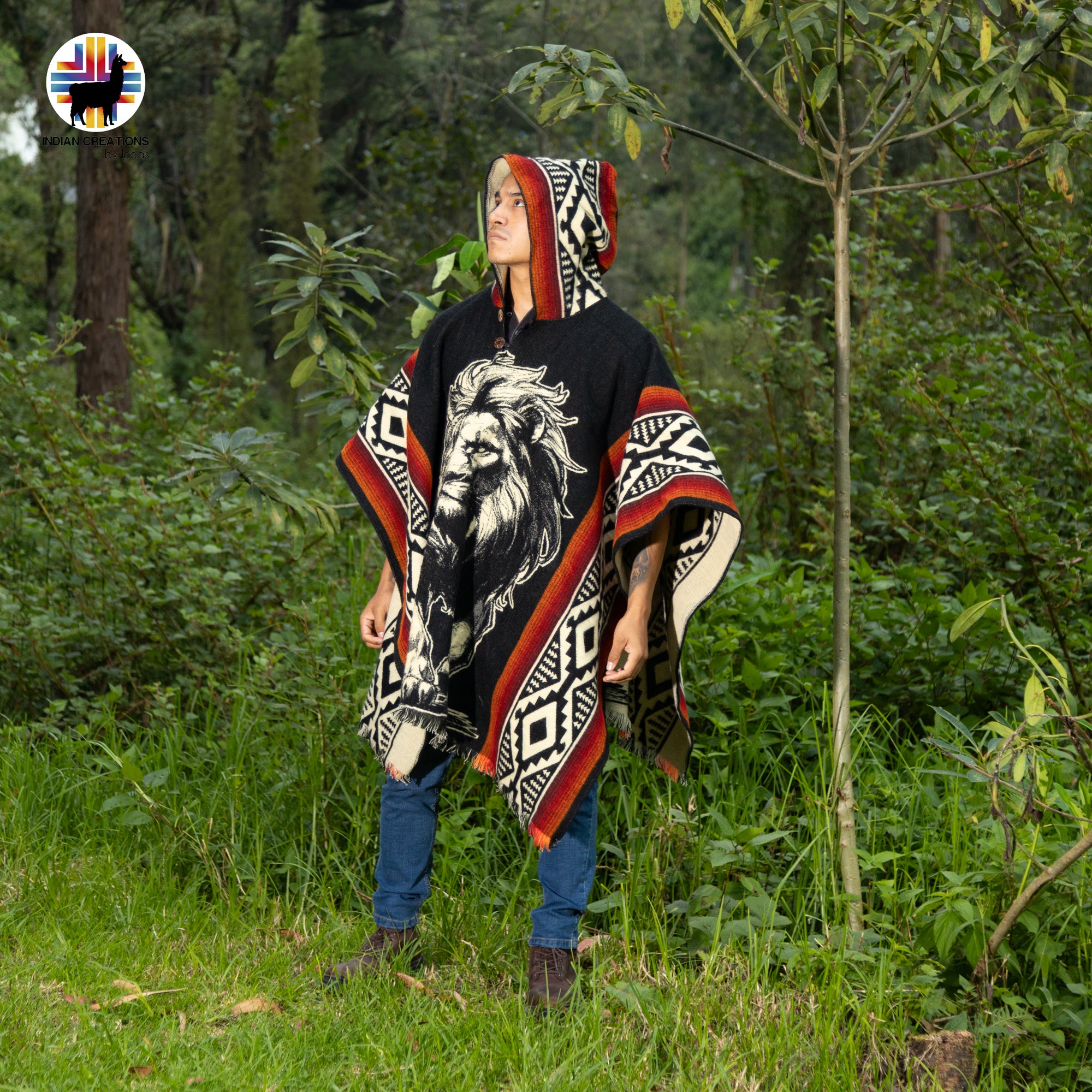 Aryeh Yehudah Alpaca Wool Poncho Handcrafted by Indigenous Hands