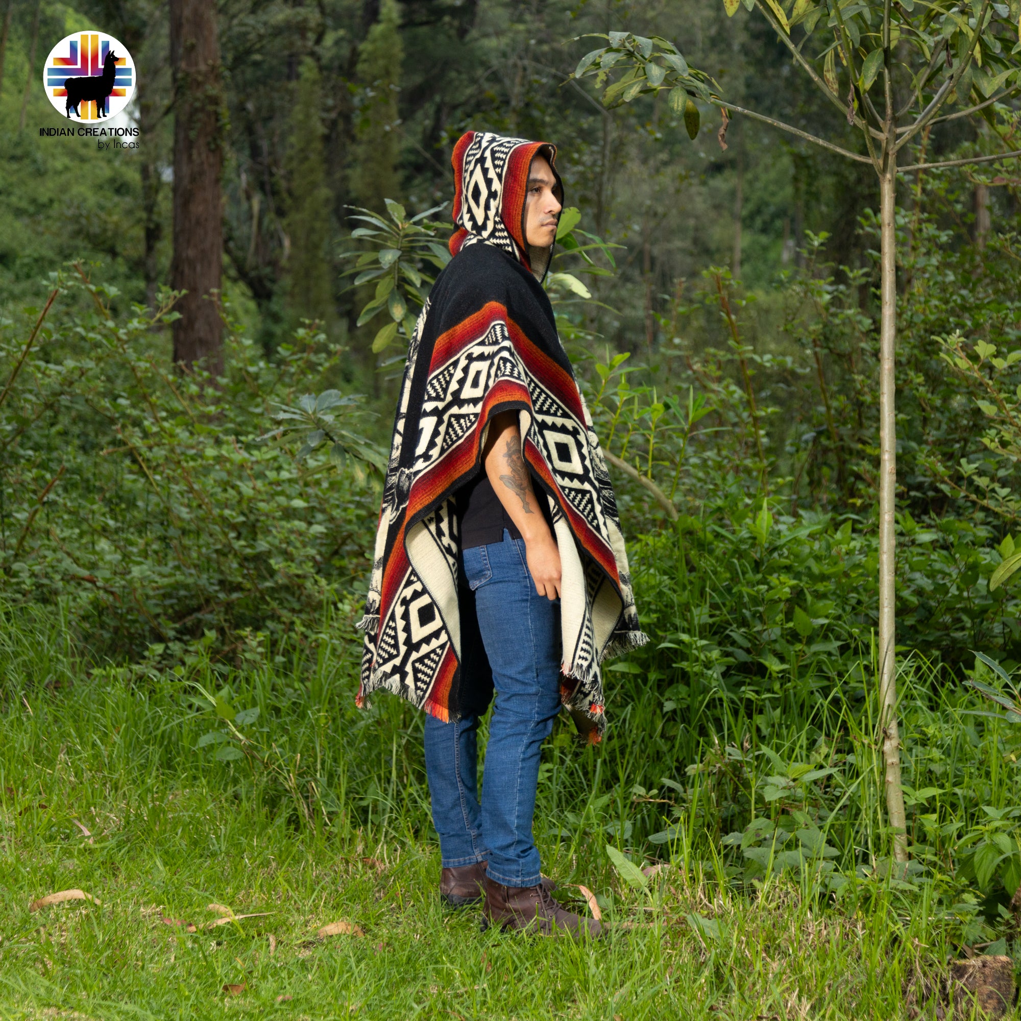 Aryeh Yehudah Alpaca Wool Poncho Handcrafted by Indigenous Hands