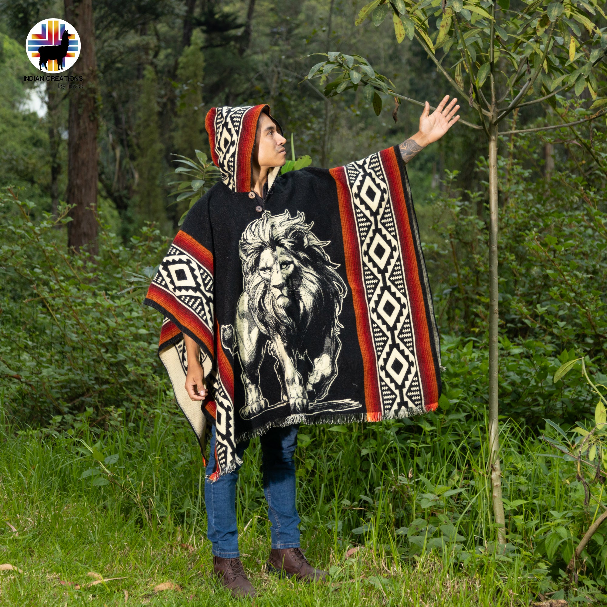 Aryeh Yehudah Alpaca Wool Poncho Handcrafted by Indigenous Hands
