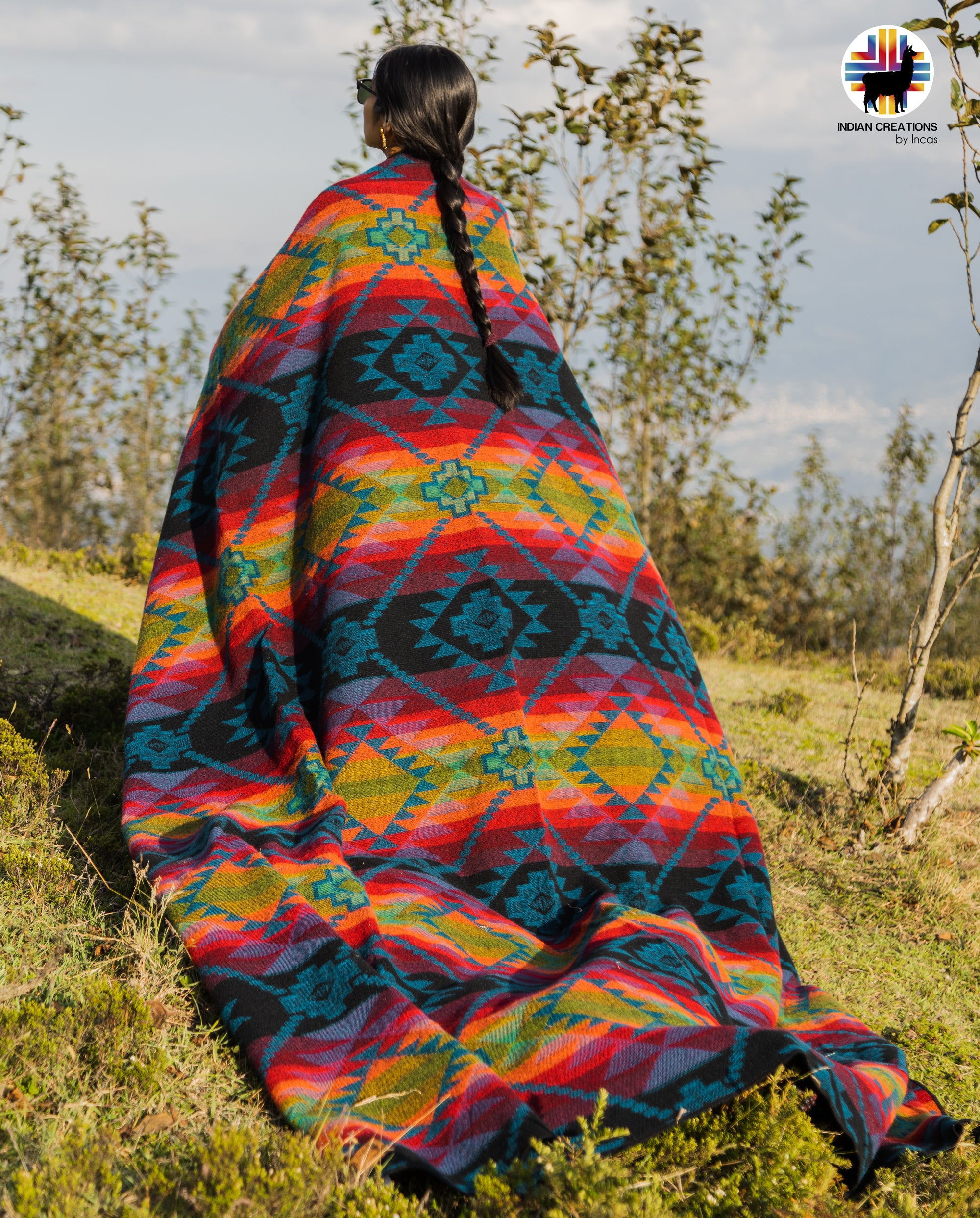 KING SIZE and Heavy-Duty Alpaca Blanket (Sunset Sky)