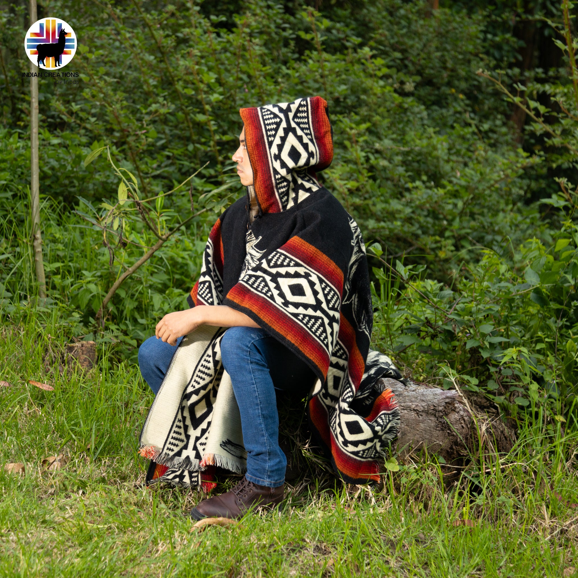 Aryeh Yehudah Alpaca Wool Poncho Handcrafted by Indigenous Hands