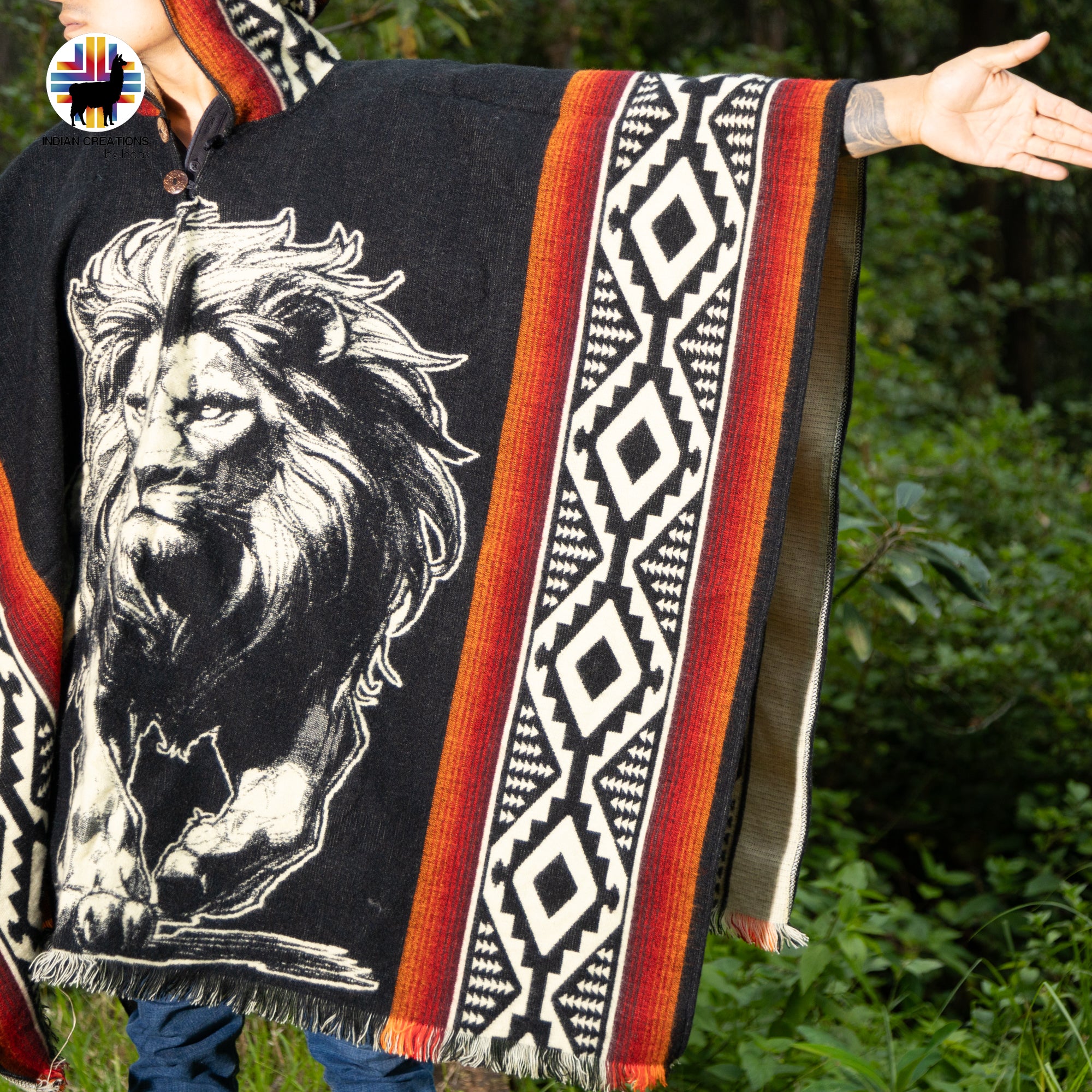 Aryeh Yehudah Alpaca Wool Poncho Handcrafted by Indigenous Hands
