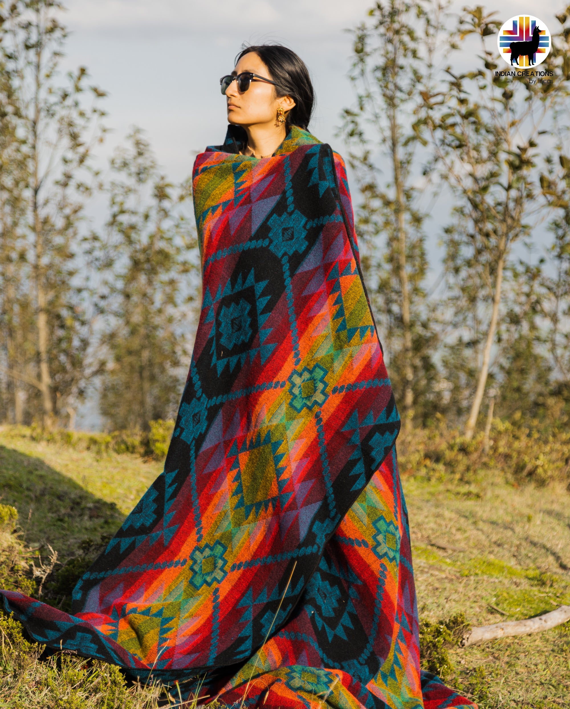KING SIZE and Heavy-Duty Alpaca Blanket (Sunset Sky)