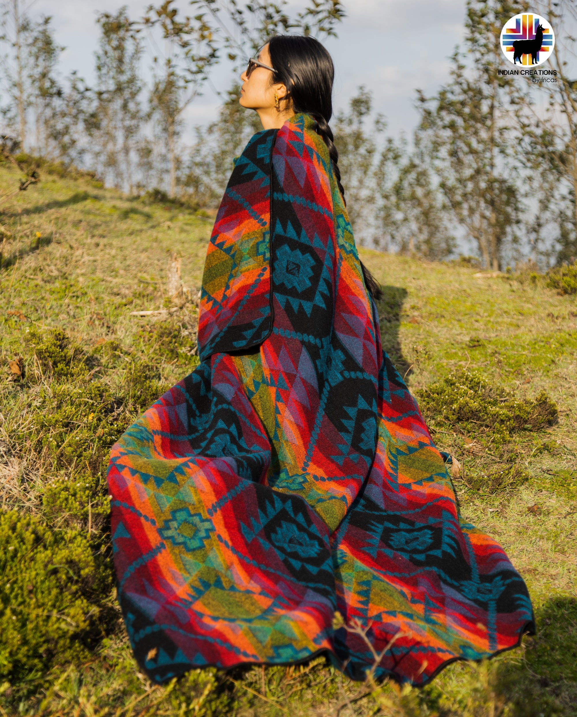 KING SIZE and Heavy-Duty Alpaca Blanket (Sunset Sky)