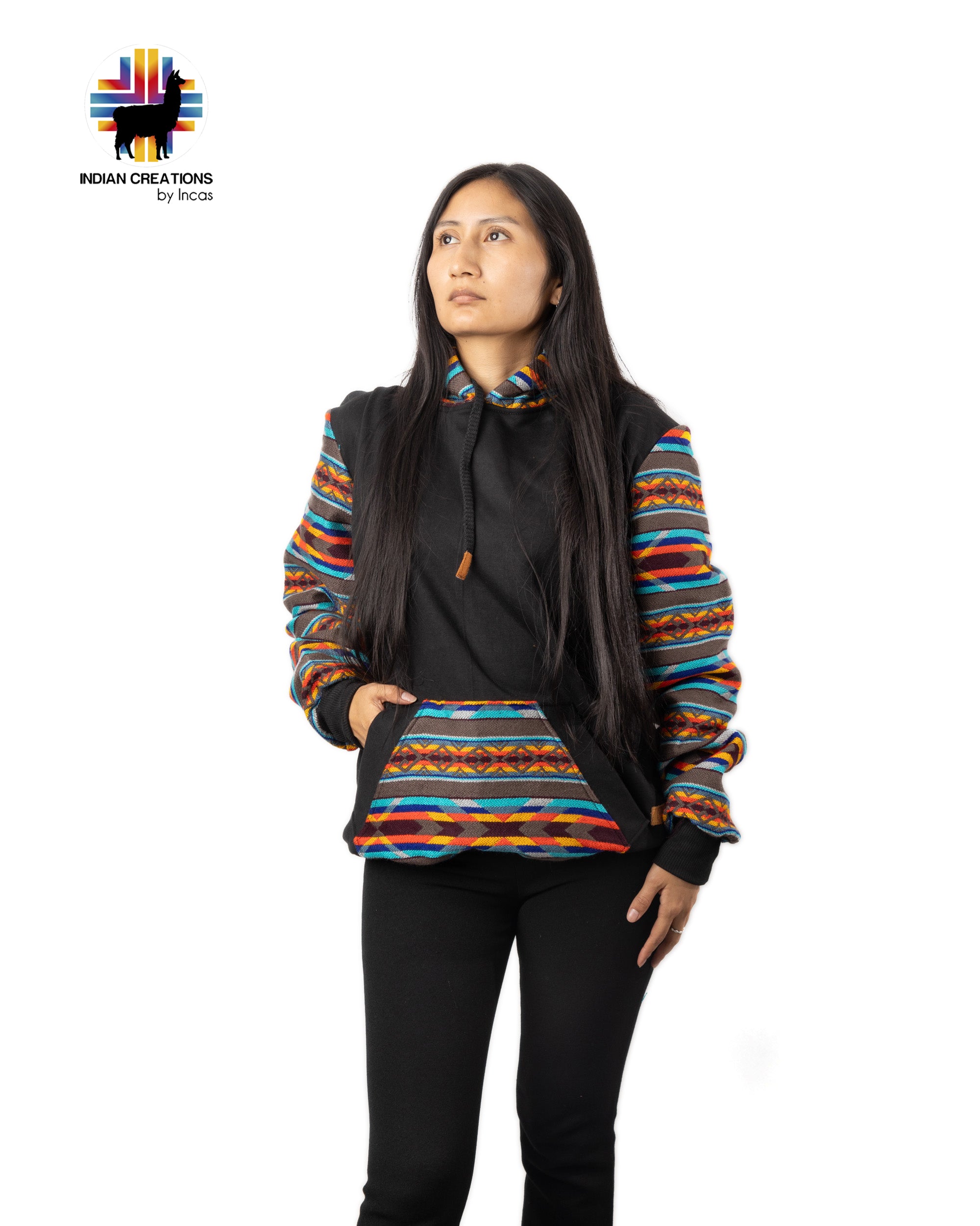 Cotton Hoodie. Handcrafted by Indigenous Hands. Machine Washable.  GIFT IDEAS