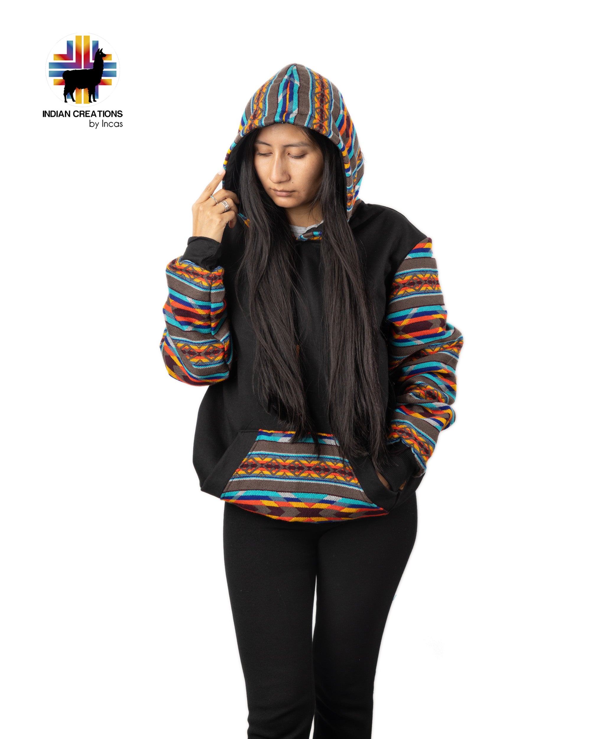 Cotton Hoodie. Handcrafted by Indigenous Hands. Machine Washable.  GIFT IDEAS