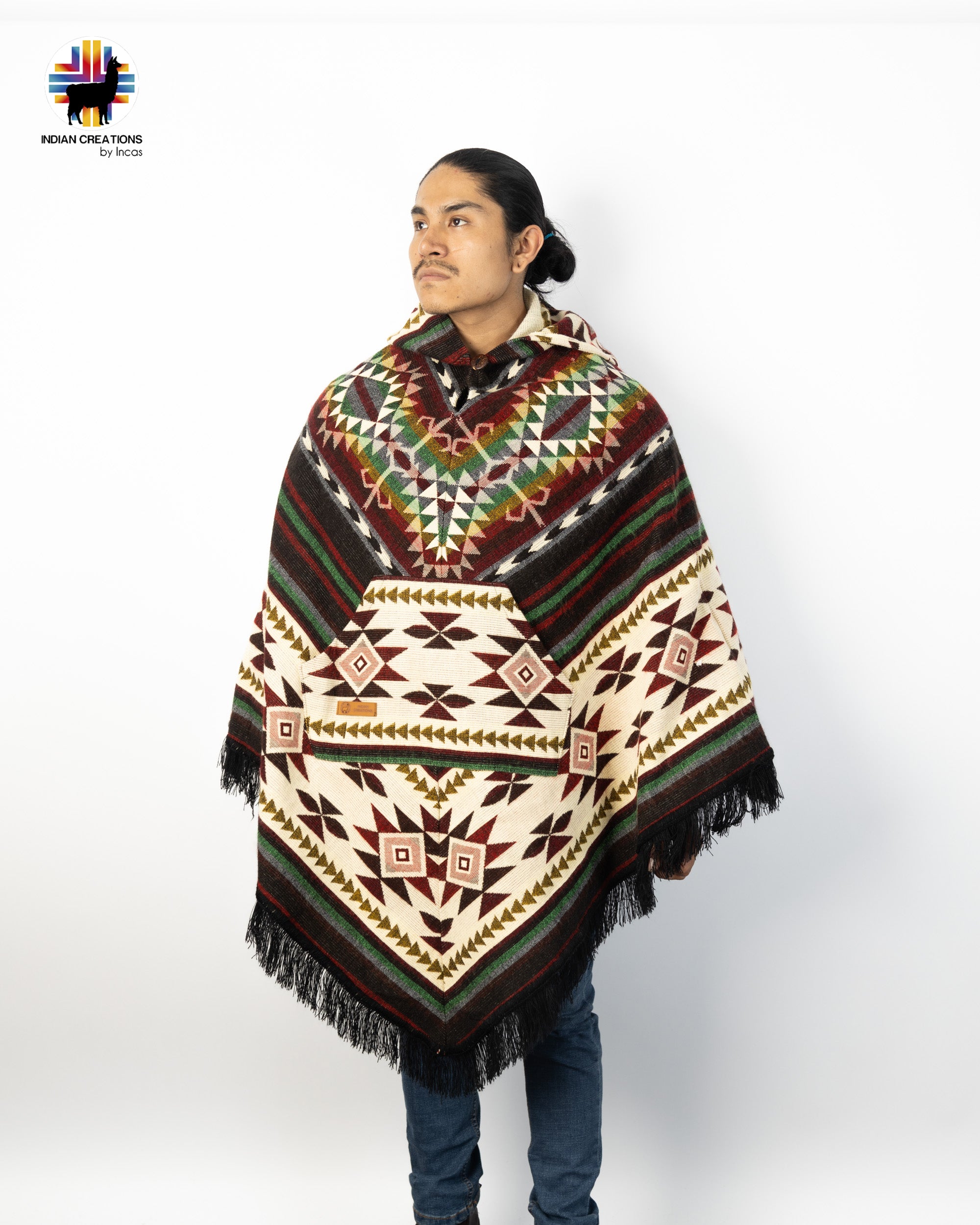 Unisex V-Shaped Alpaca Poncho