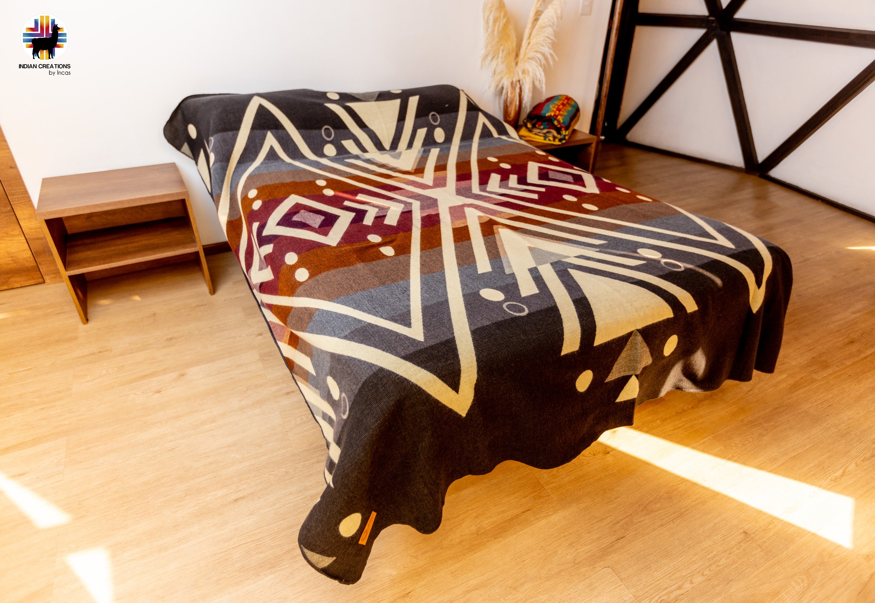 KING SIZE and Heavy-Duty Alpaca Blanket (Terracotta Field)