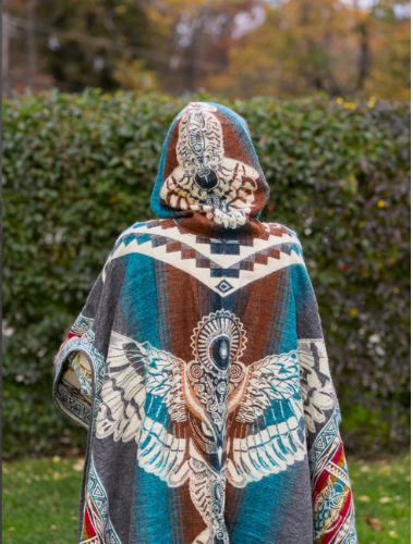 Native Owl II Alpaca Poncho