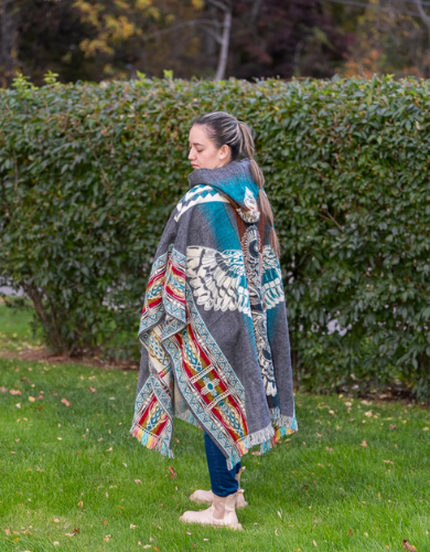 Native Owl II Alpaca Poncho