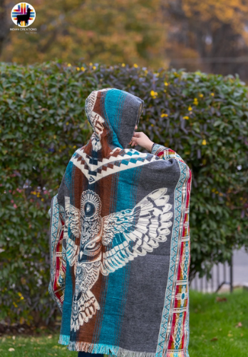 Native Owl II Alpaca Poncho