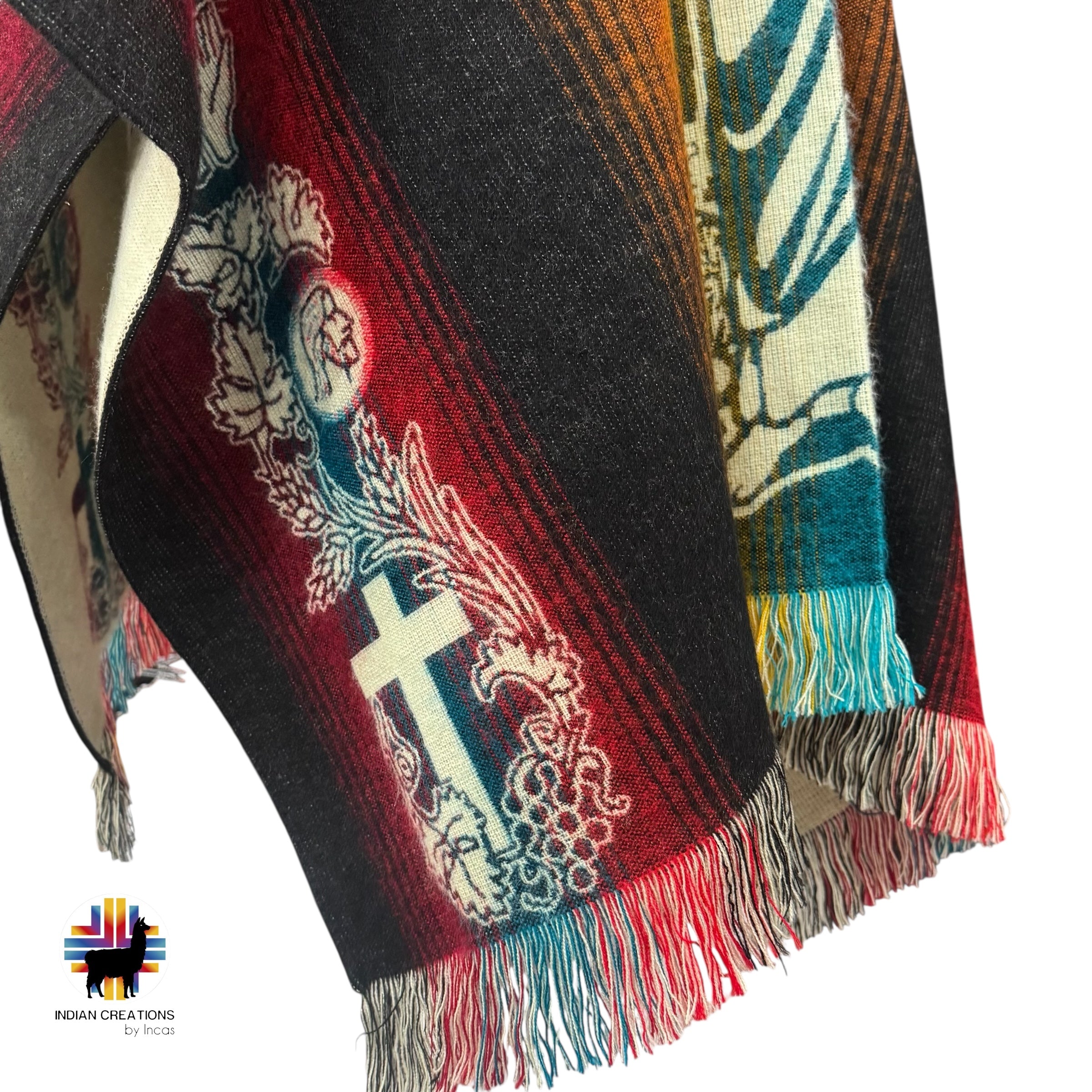 Alpaca Wool Poncho (Saint Jude) Handcrafted by Indigenous Hands. Soft and warm with a hood.One size and Unisex. FREE SHIPPING! Gift Ideas