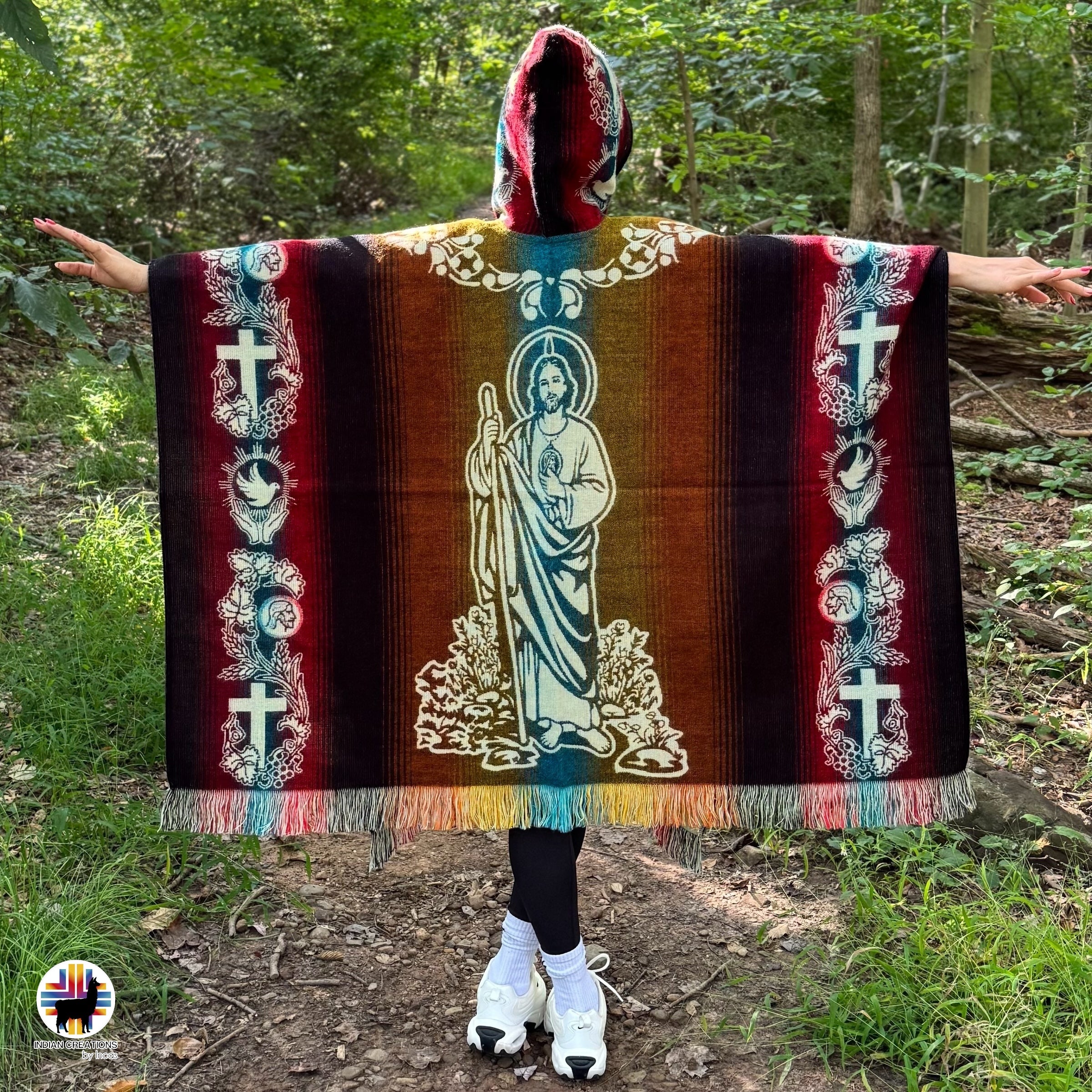 Saint Jude Alpaca Wool Poncho Handcrafted by Indigenous Hands