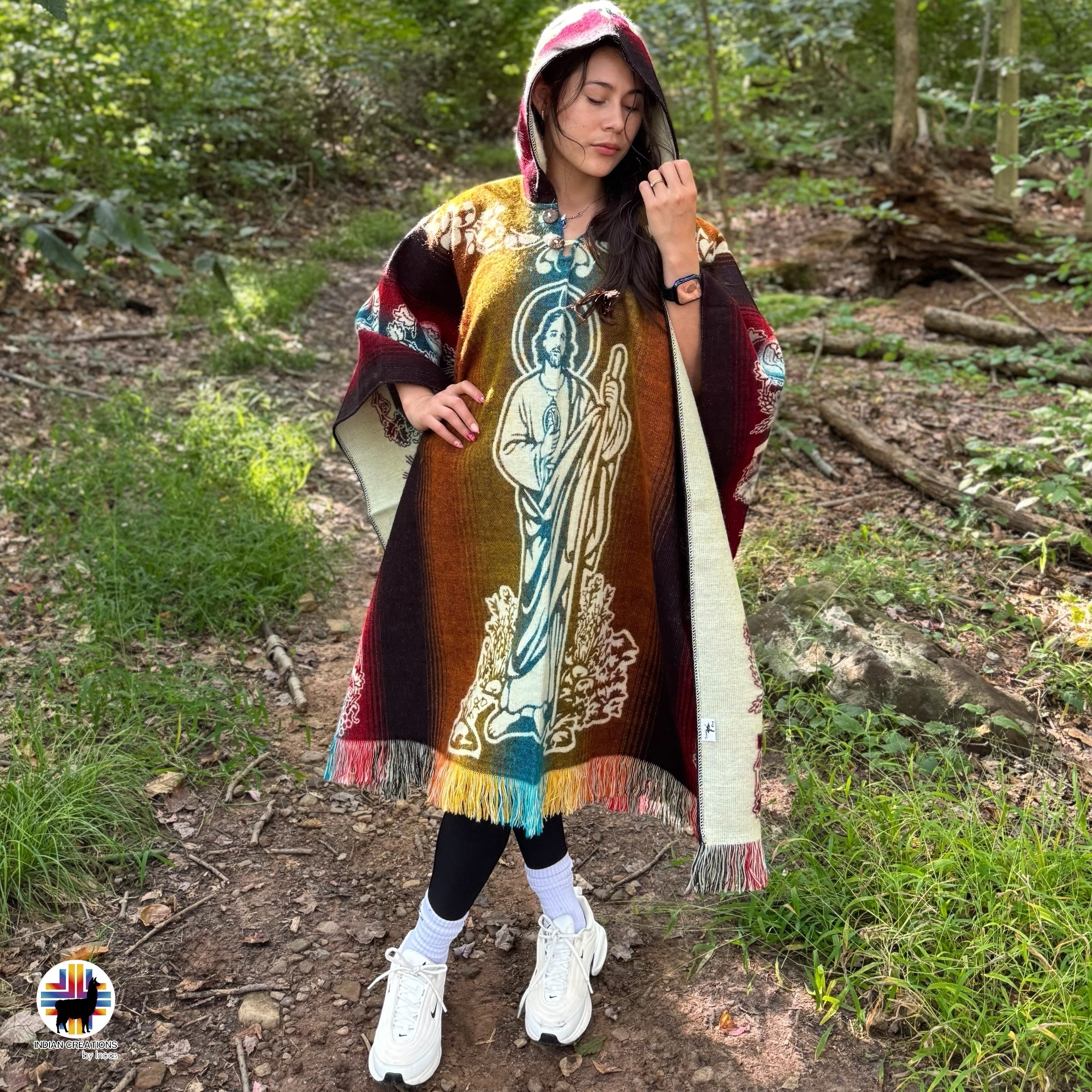 Saint Jude Alpaca Wool Poncho Handcrafted by Indigenous Hands