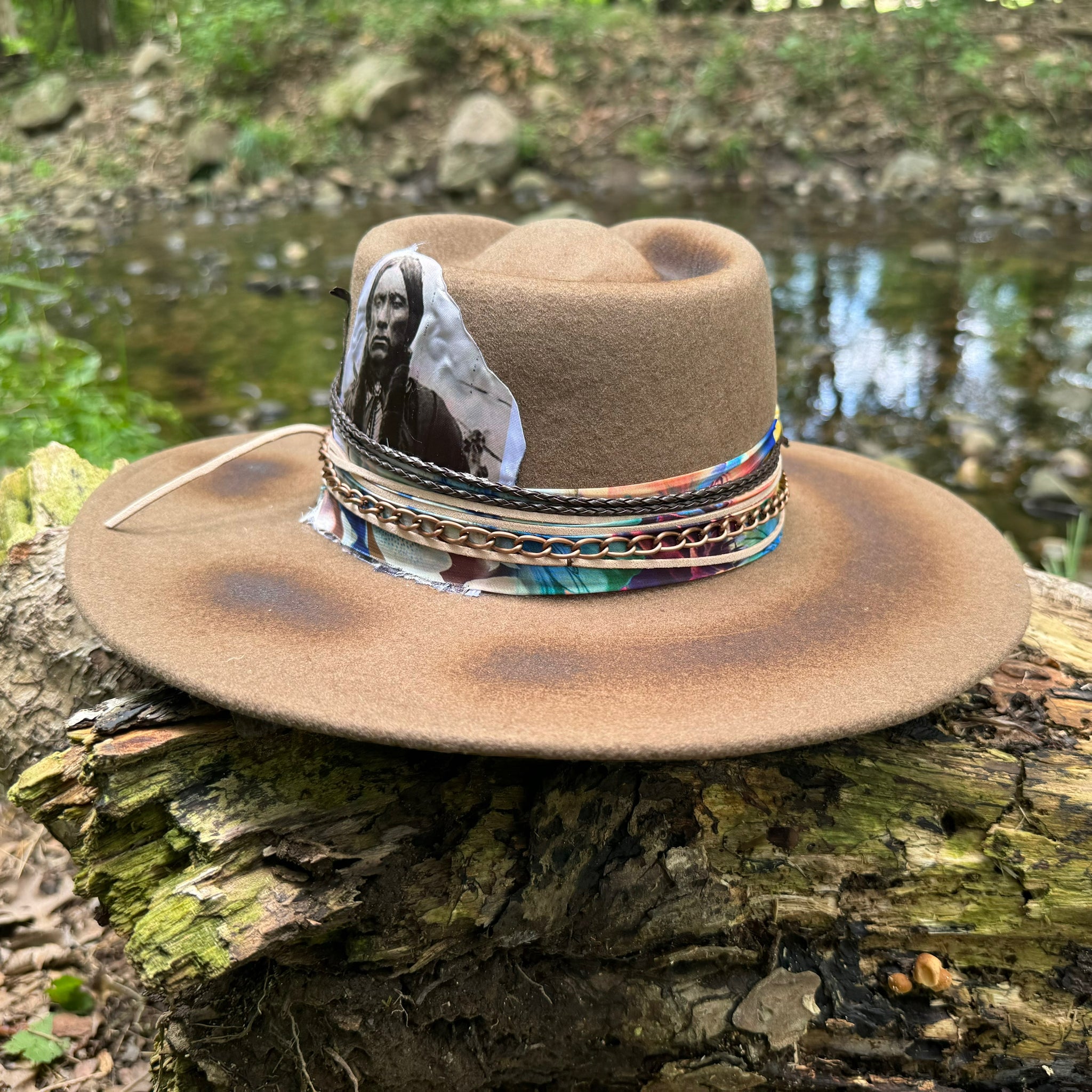 Flat Brim Felt Hat Rockway Wide Brim Fedora Indigenous Hats