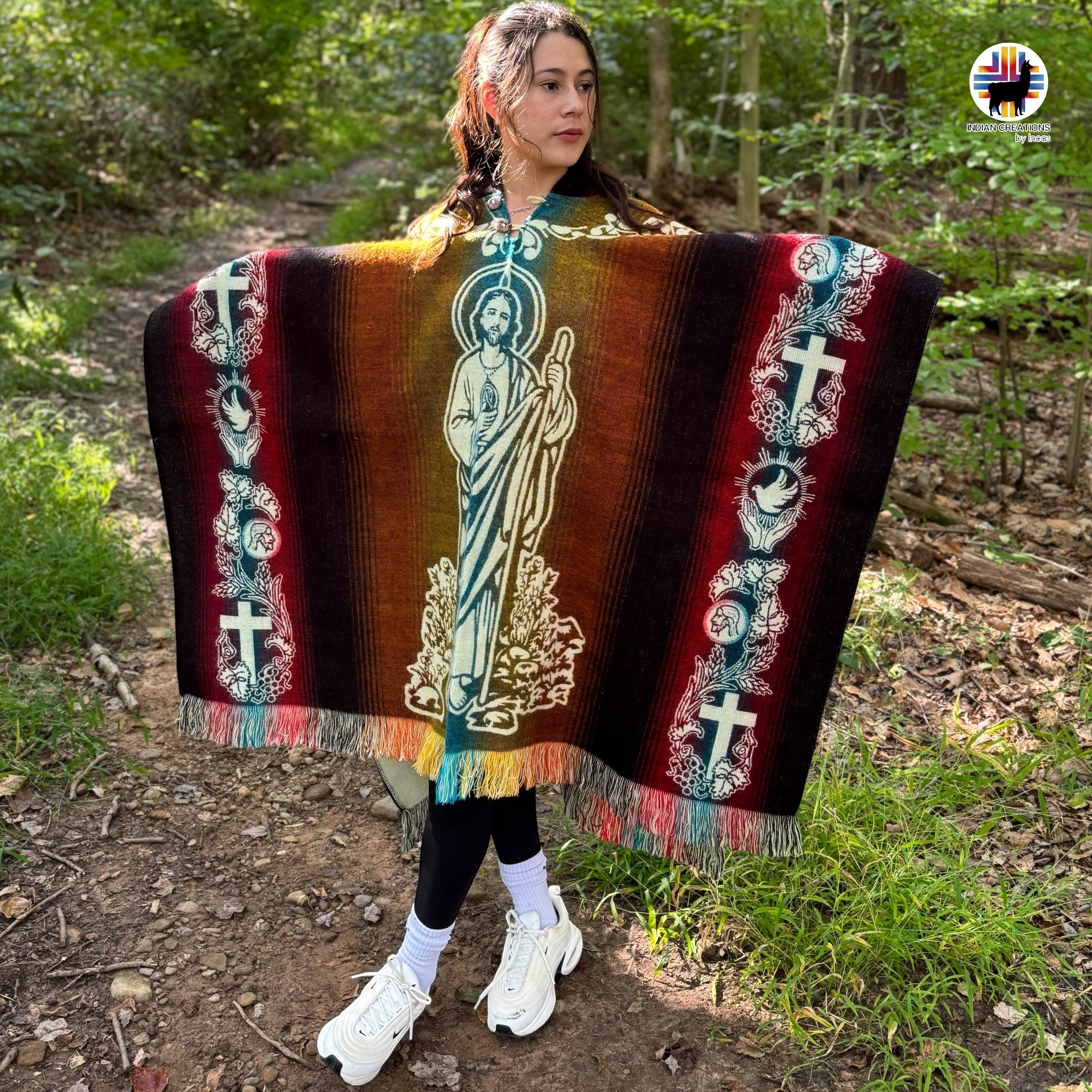 Saint Jude Alpaca Wool Poncho Handcrafted by Indigenous Hands