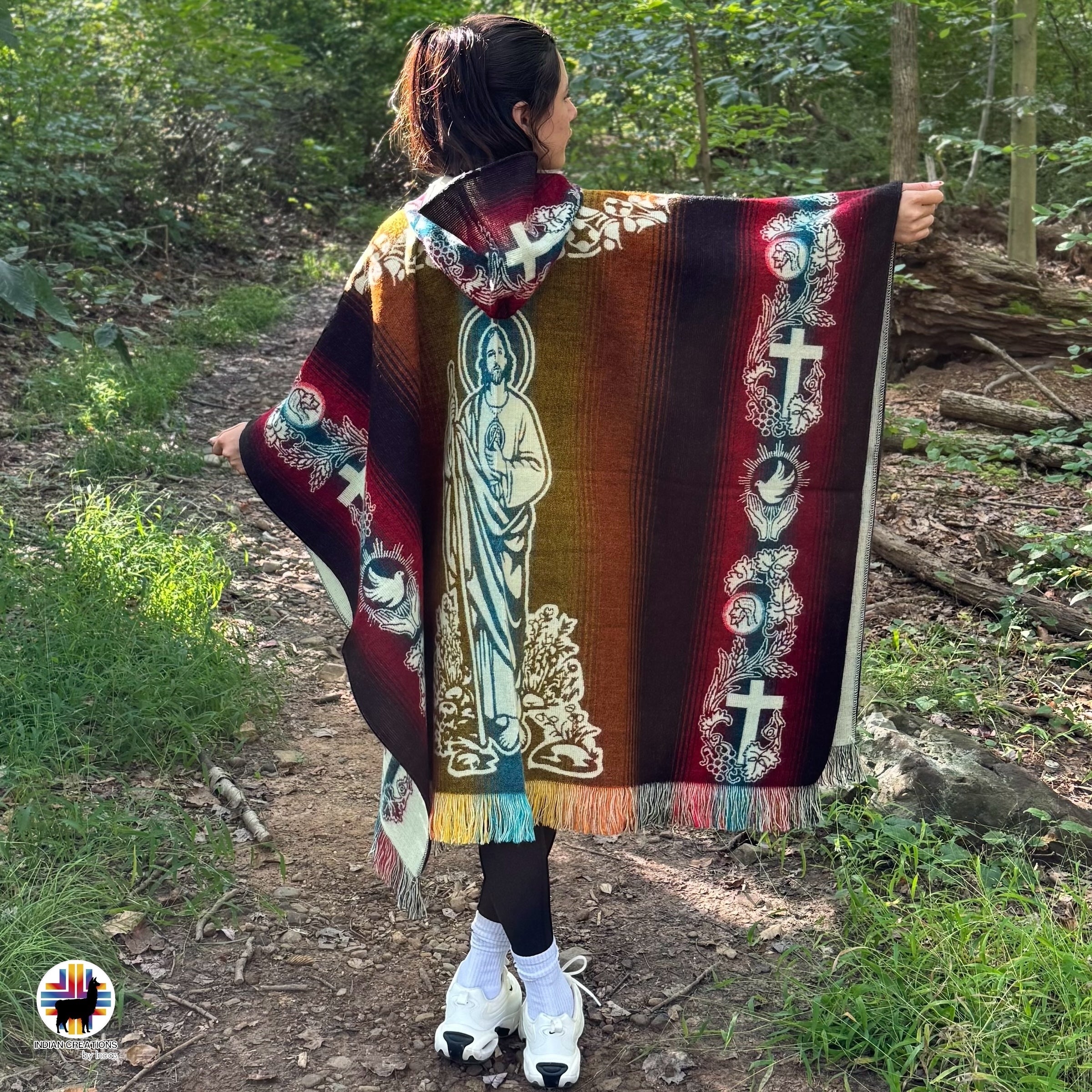 Saint Jude Alpaca Wool Poncho Handcrafted by Indigenous Hands
